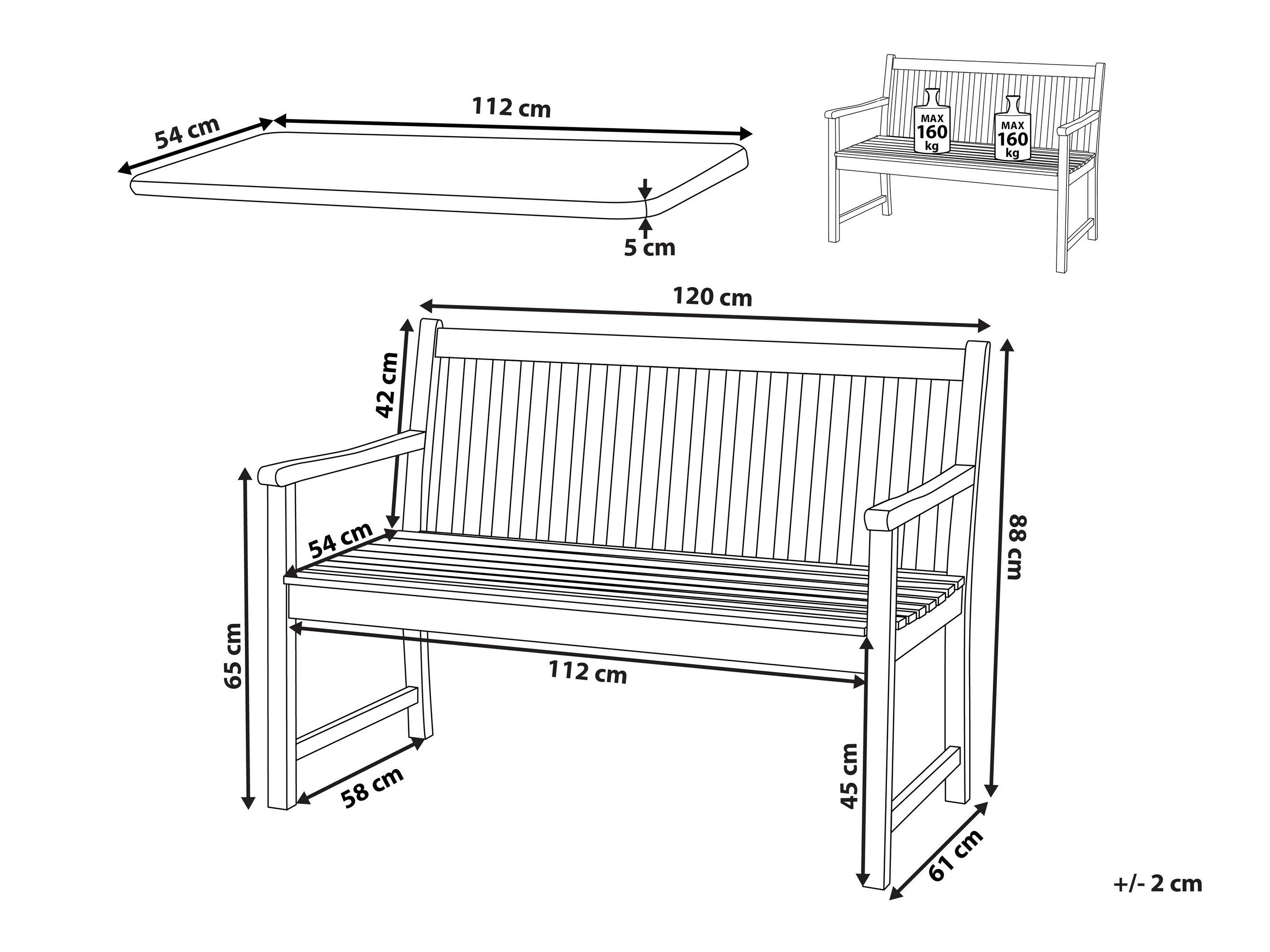 Παγκάκι εξωτερικού χώρου Berwyn 3247 (Κόκκινο)