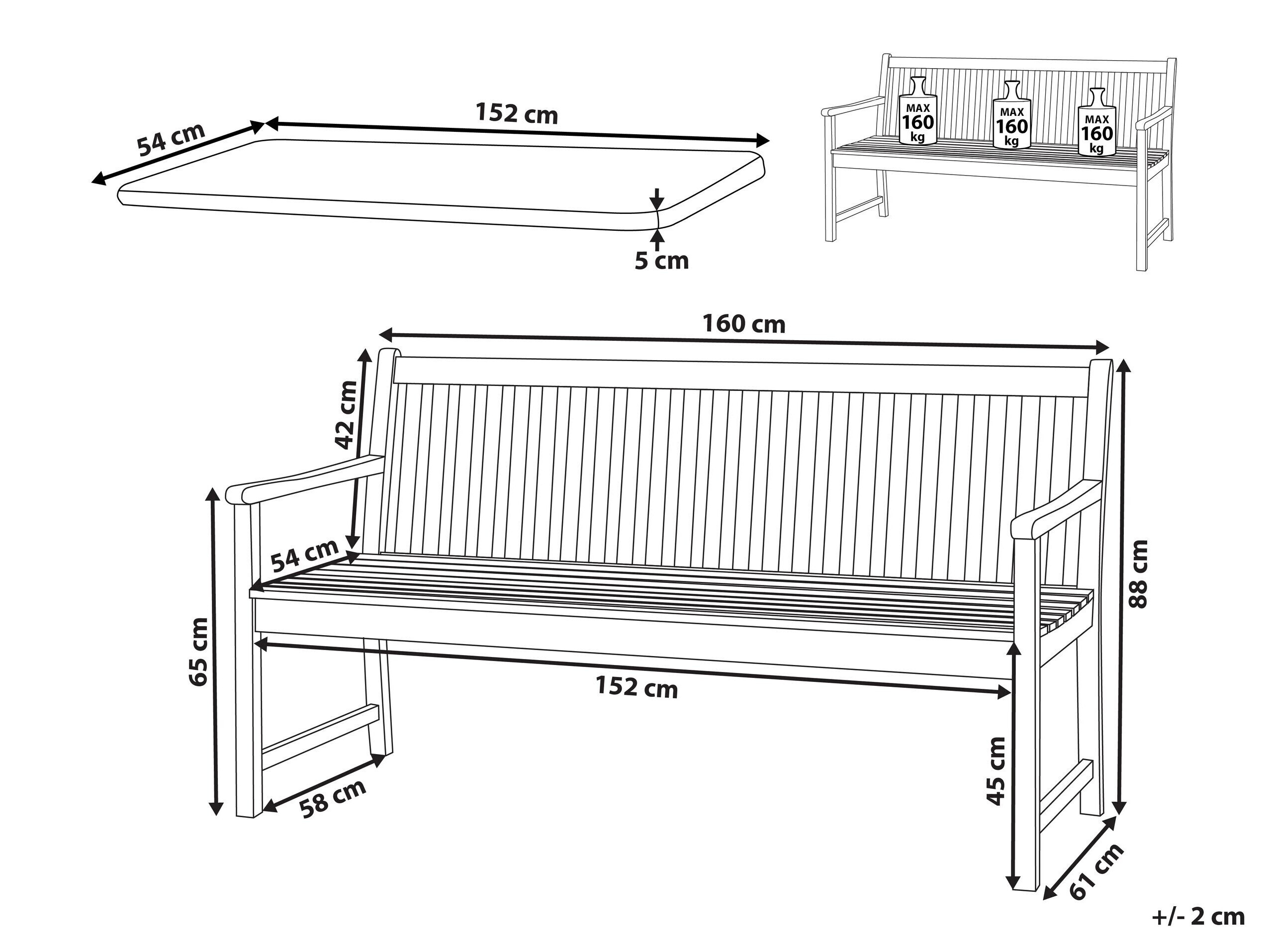 Παγκάκι εξωτερικού χώρου Berwyn 3248 (Άσπρο + Σκούρο μπλε)