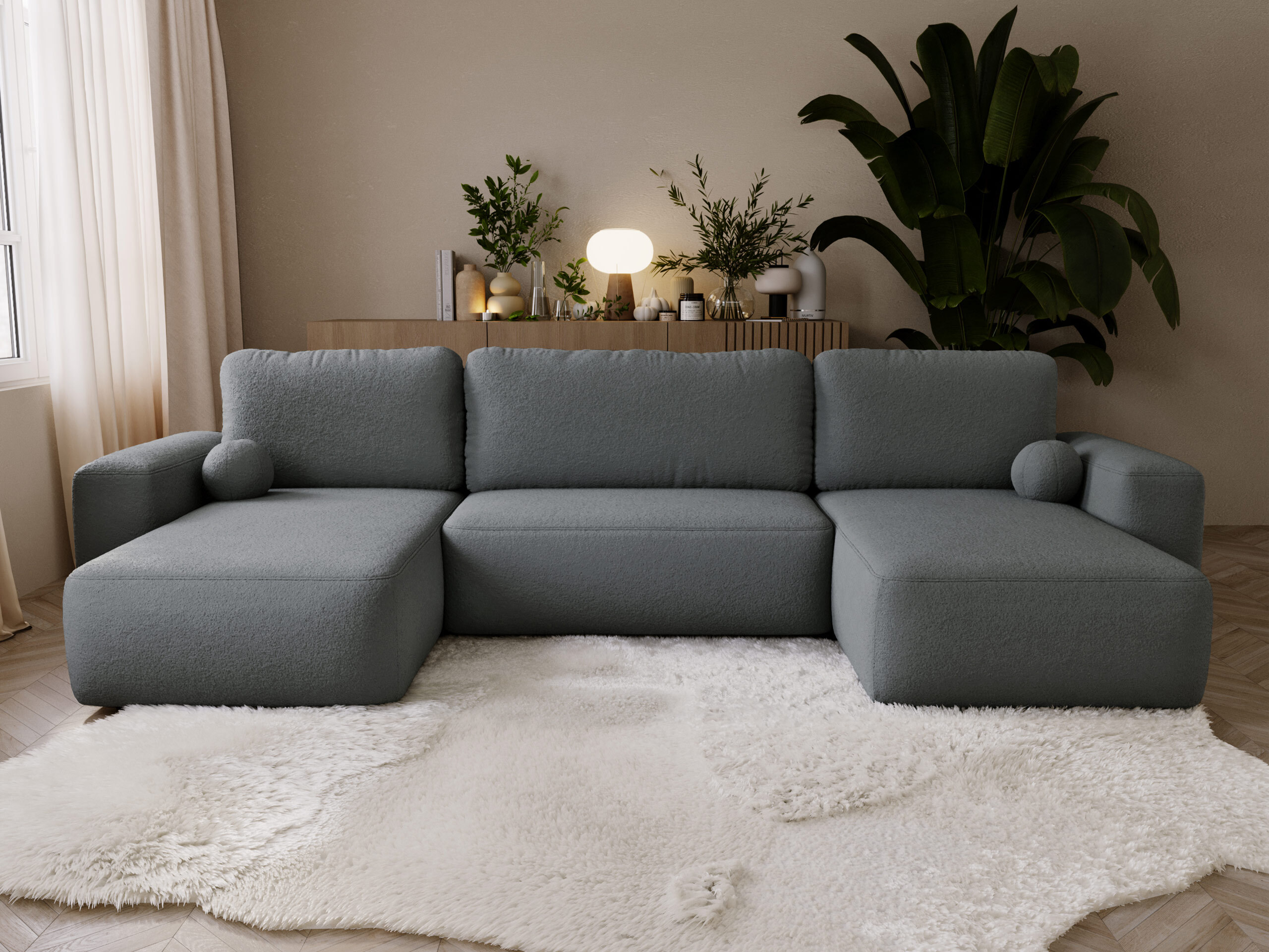 Corner sofa TrendyNest Piscor (Coral 80)