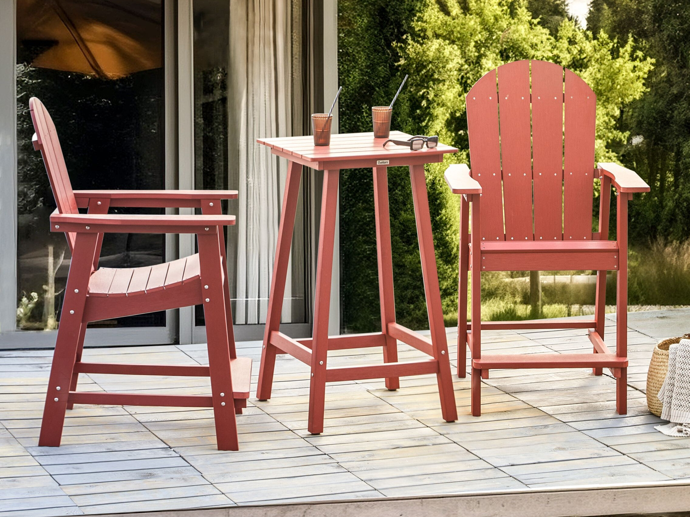 Σετ επίπλων μπαλκονιού Berwyn 3249 (Κόκκινο)