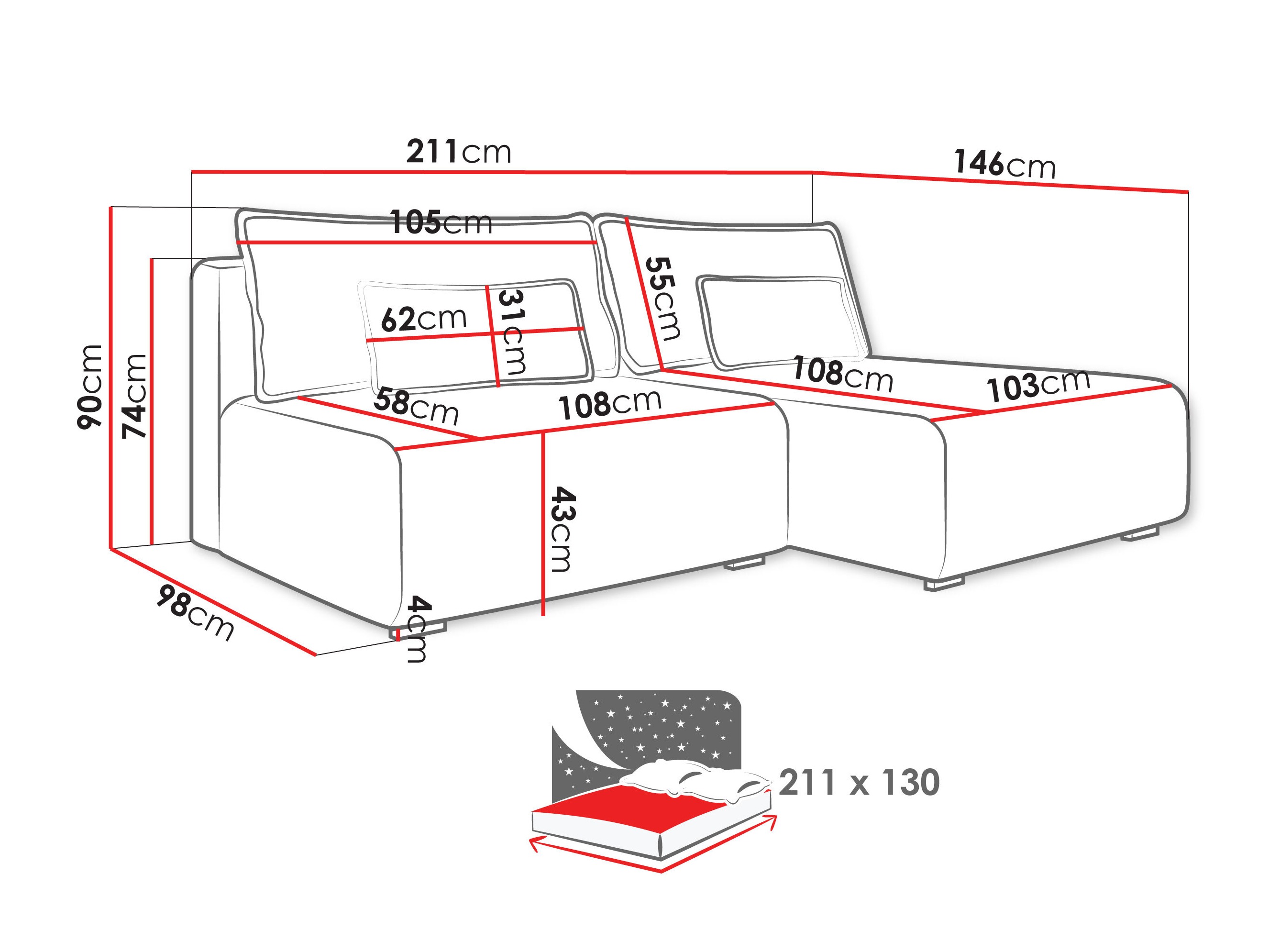 Γωνιακός Καναπές TrendyNest Fenestal (Tilia 11)