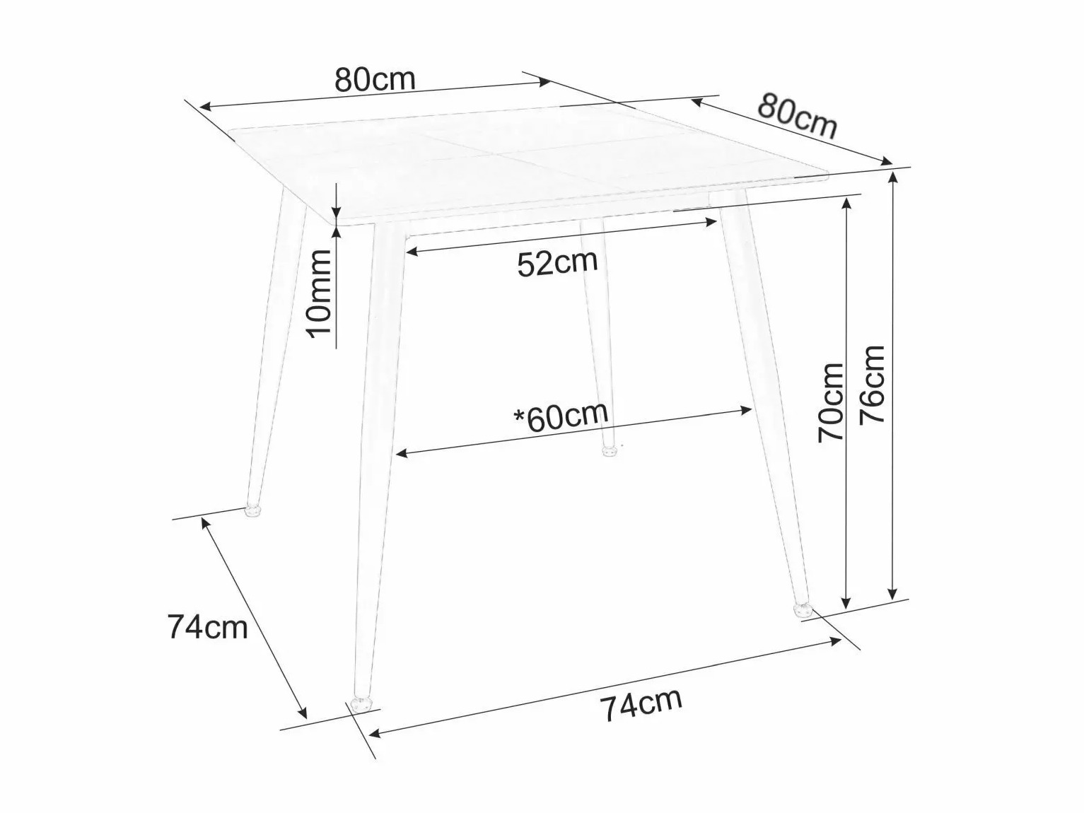 Table Detroit 876 (Black marble)