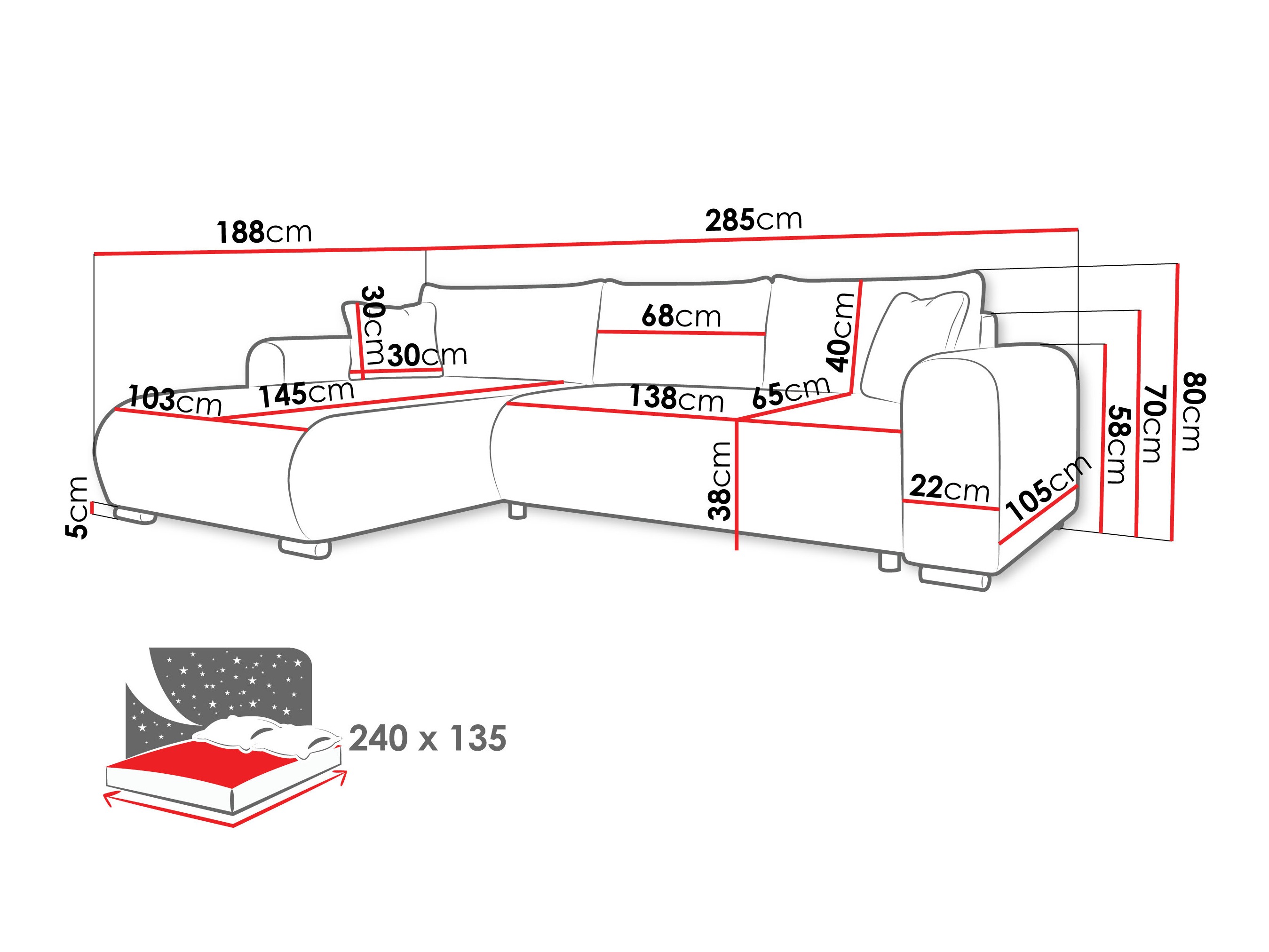 Γωνιακός Καναπές Comfivo Consors (Poso 135)