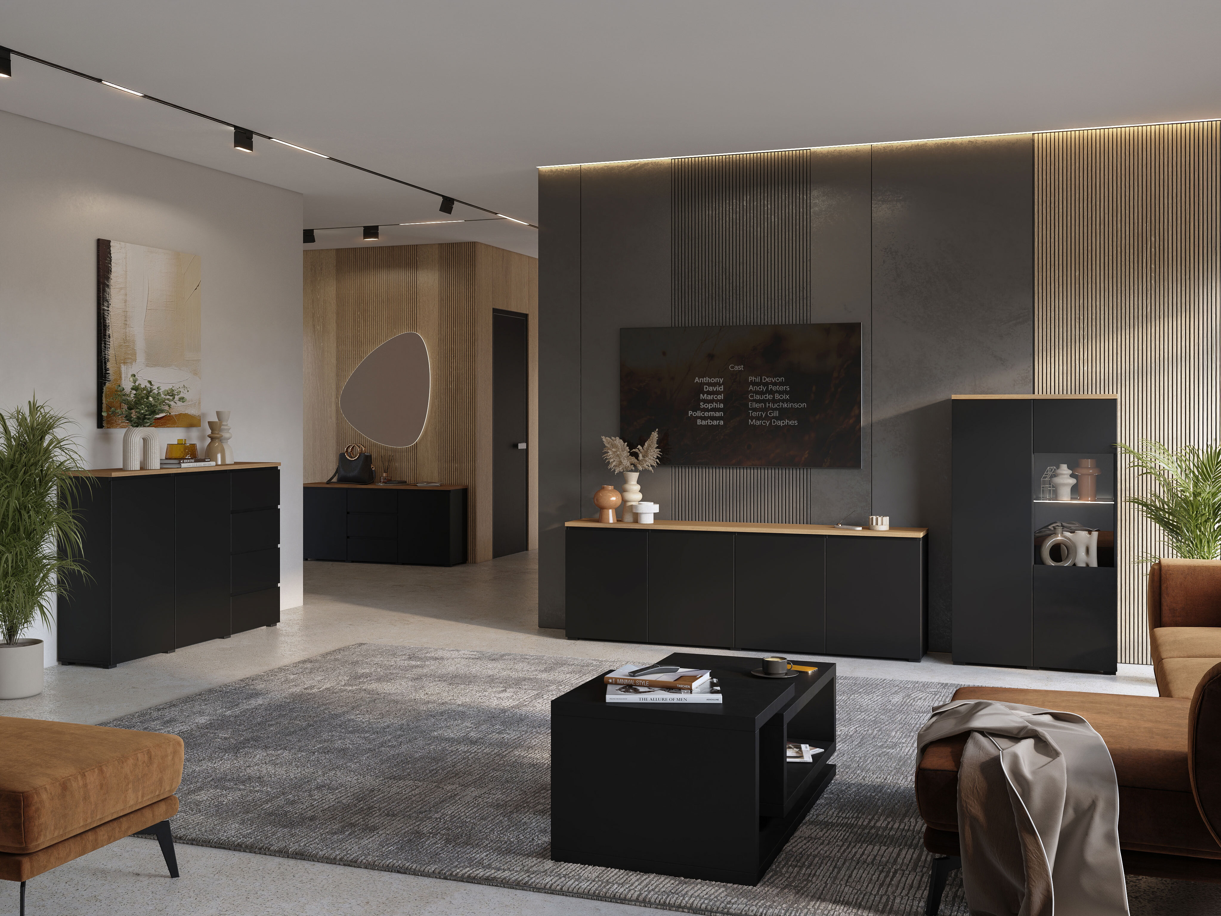 Συρταριέρα Baletu 106 (Μαύρο + Δρυς)