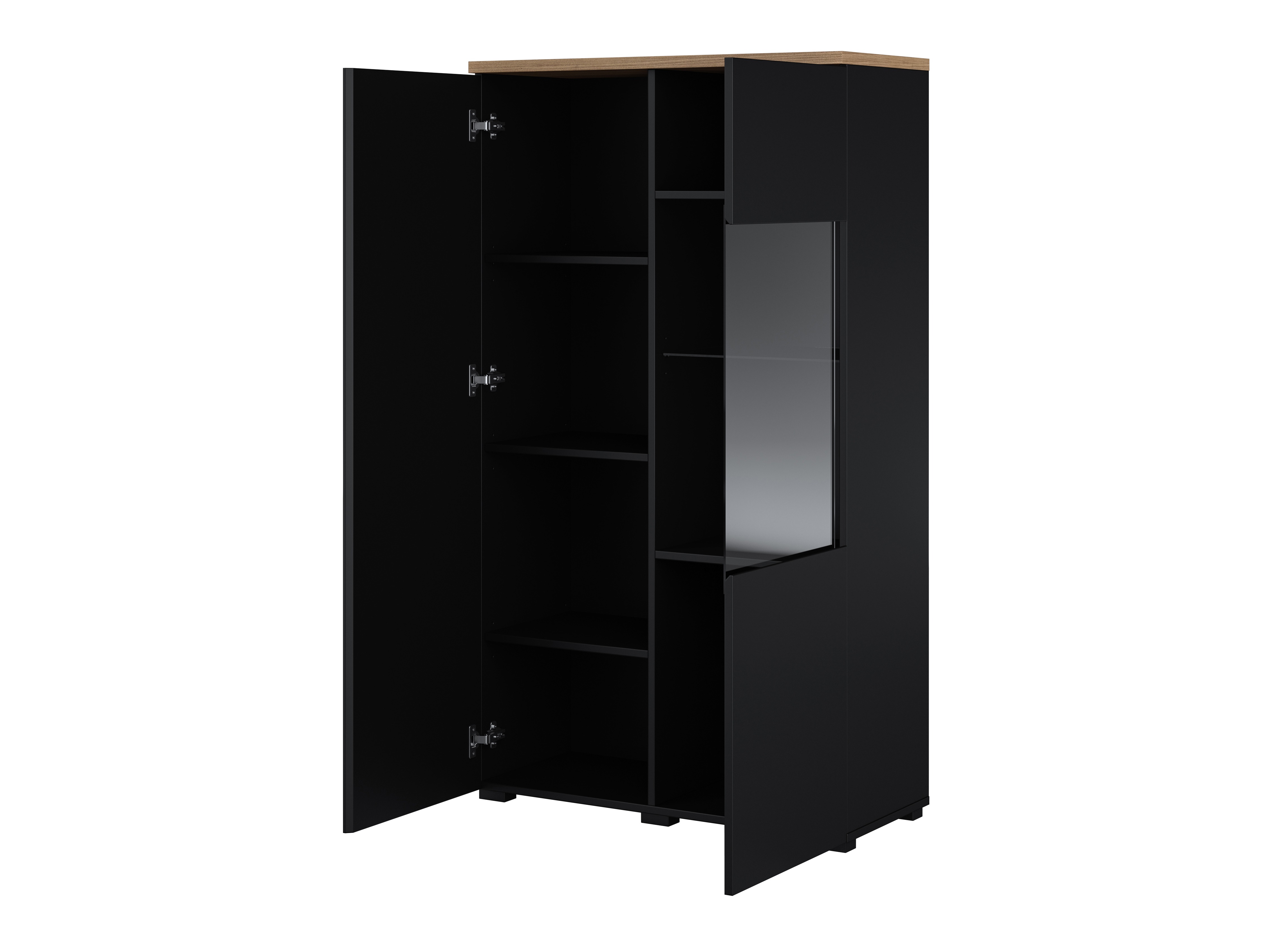Bookcase Baletu 108 (Black + Oak)