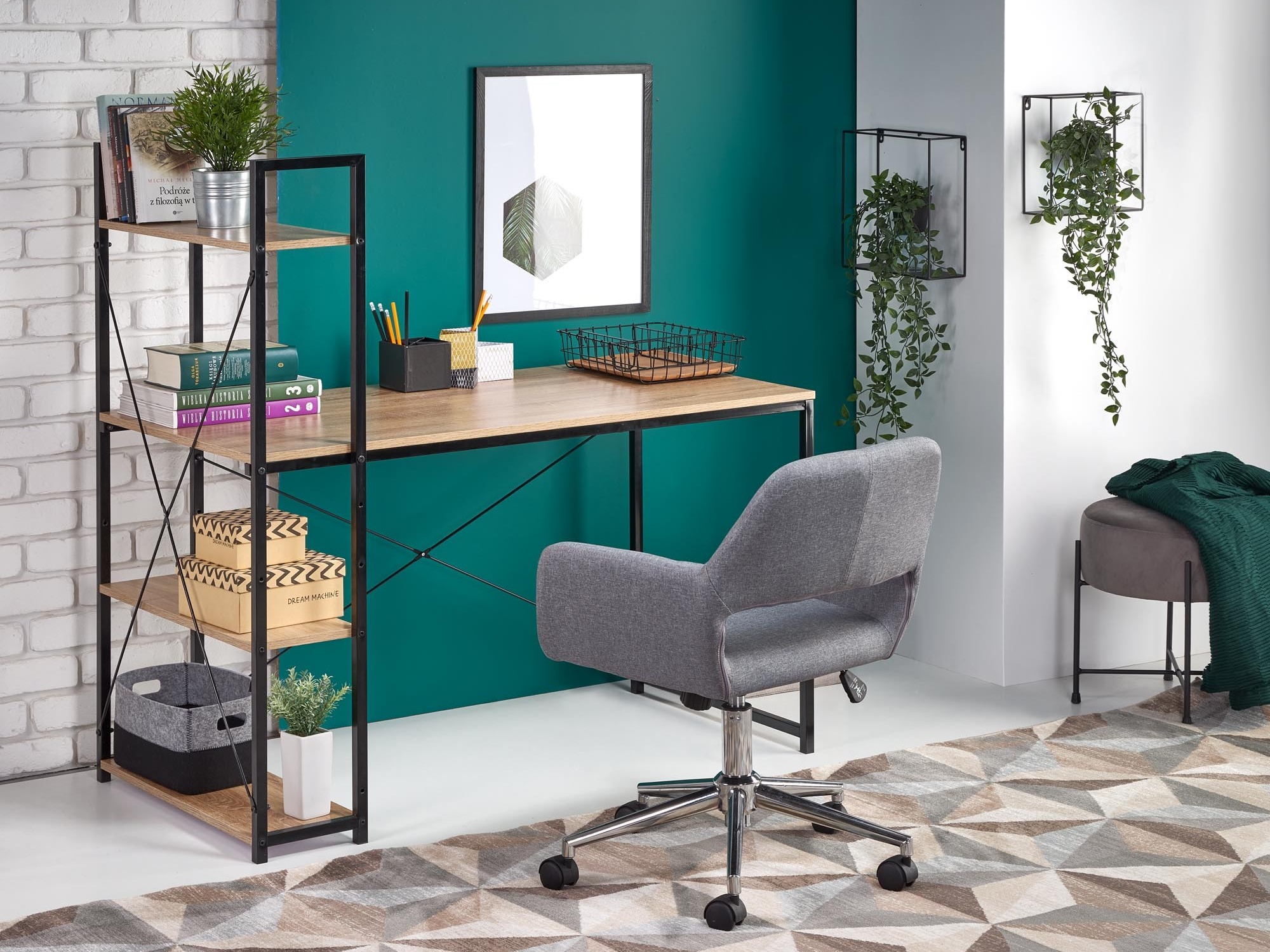 Γραφείο Houston 1888 (Sonoma οξιά + Μαύρο)