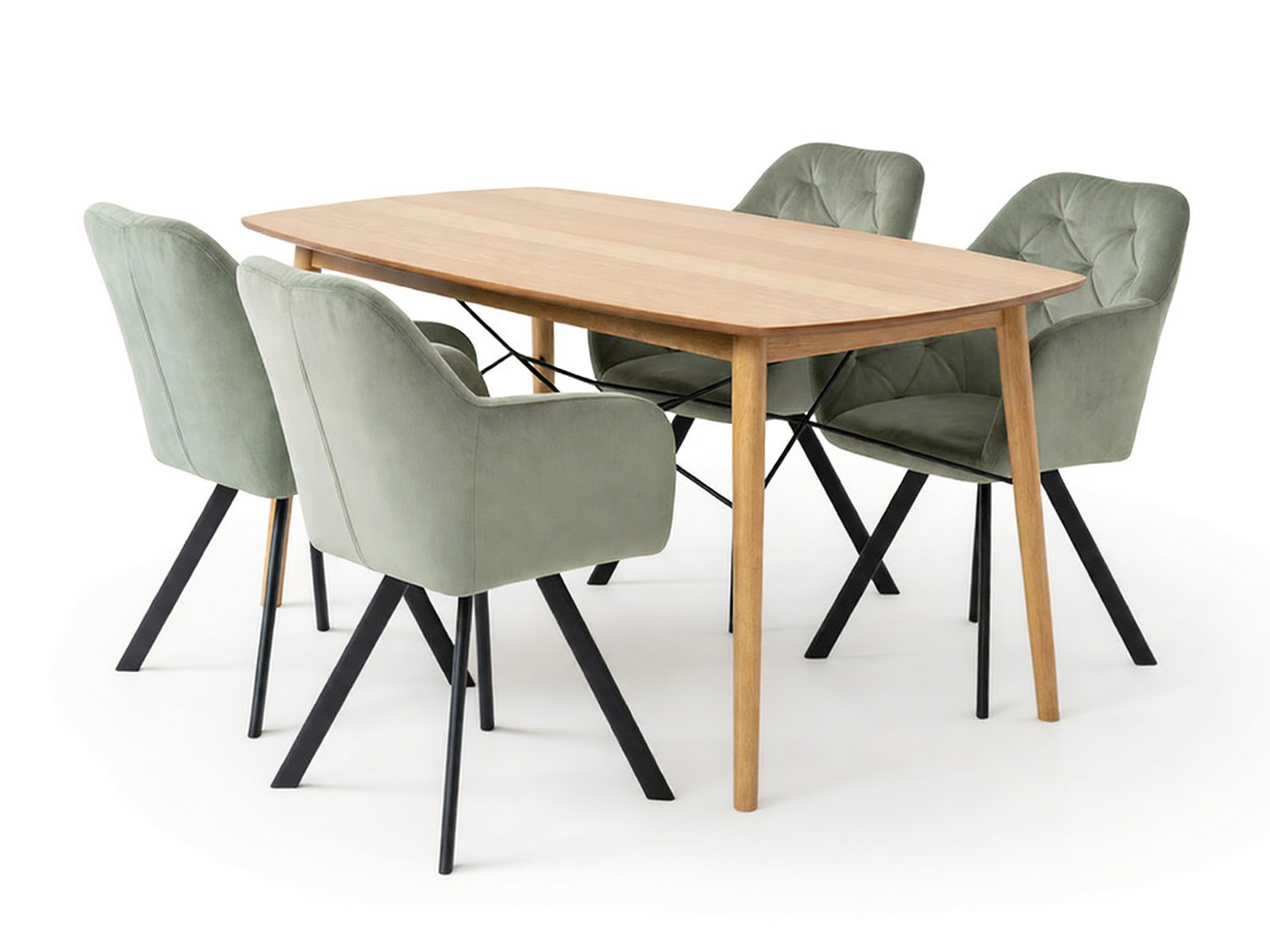 Dining set Norsica Daltea 117 (Beige + Black)