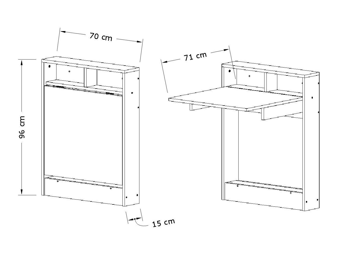 Αναδιπλούμενο τραπέζι Kailua 187 (Άσπρο + Ανοιχτό καφέ)