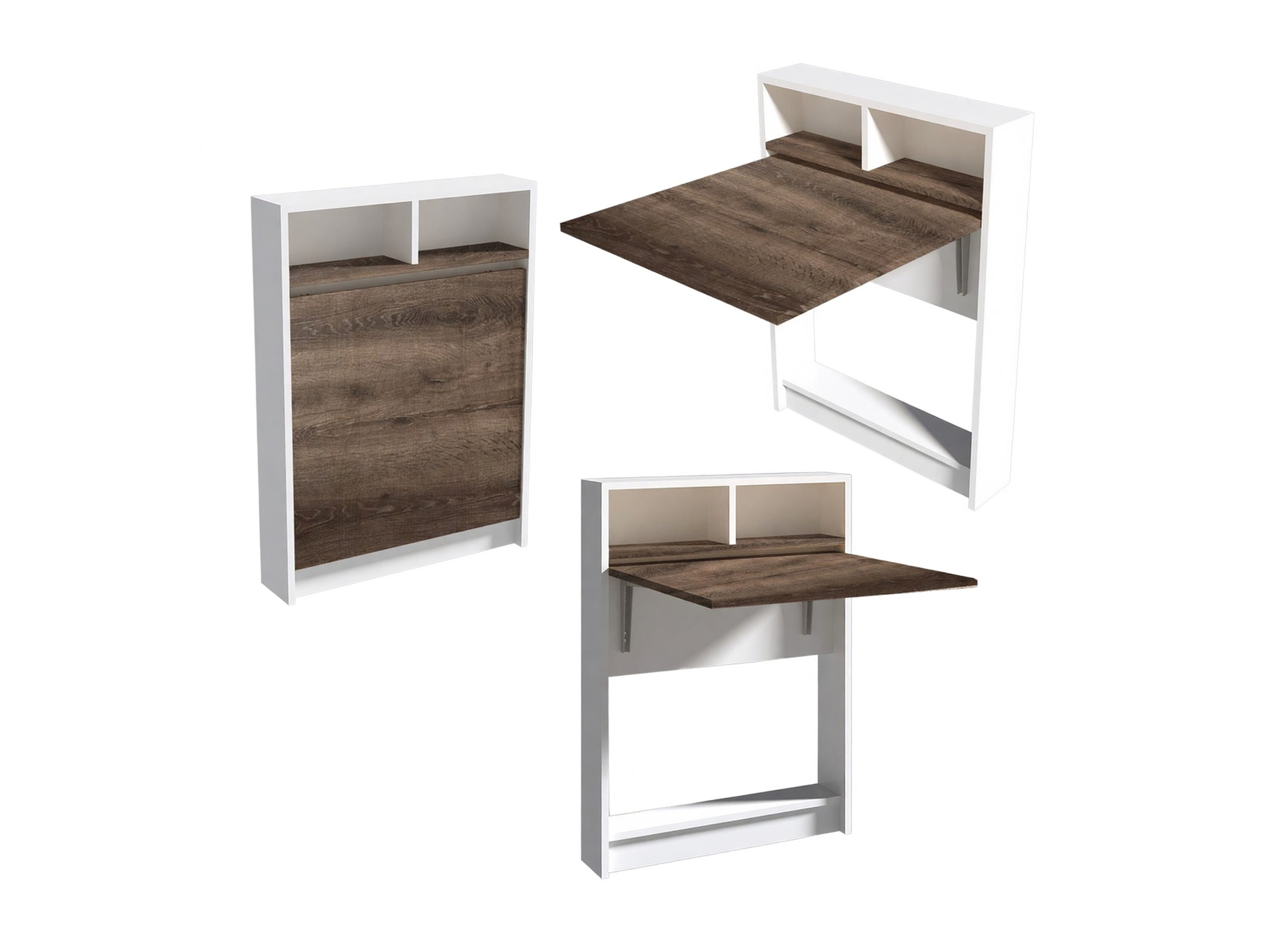 Αναδιπλούμενο τραπέζι Kailua 187 (Άσπρο + Ανοιχτό καφέ)