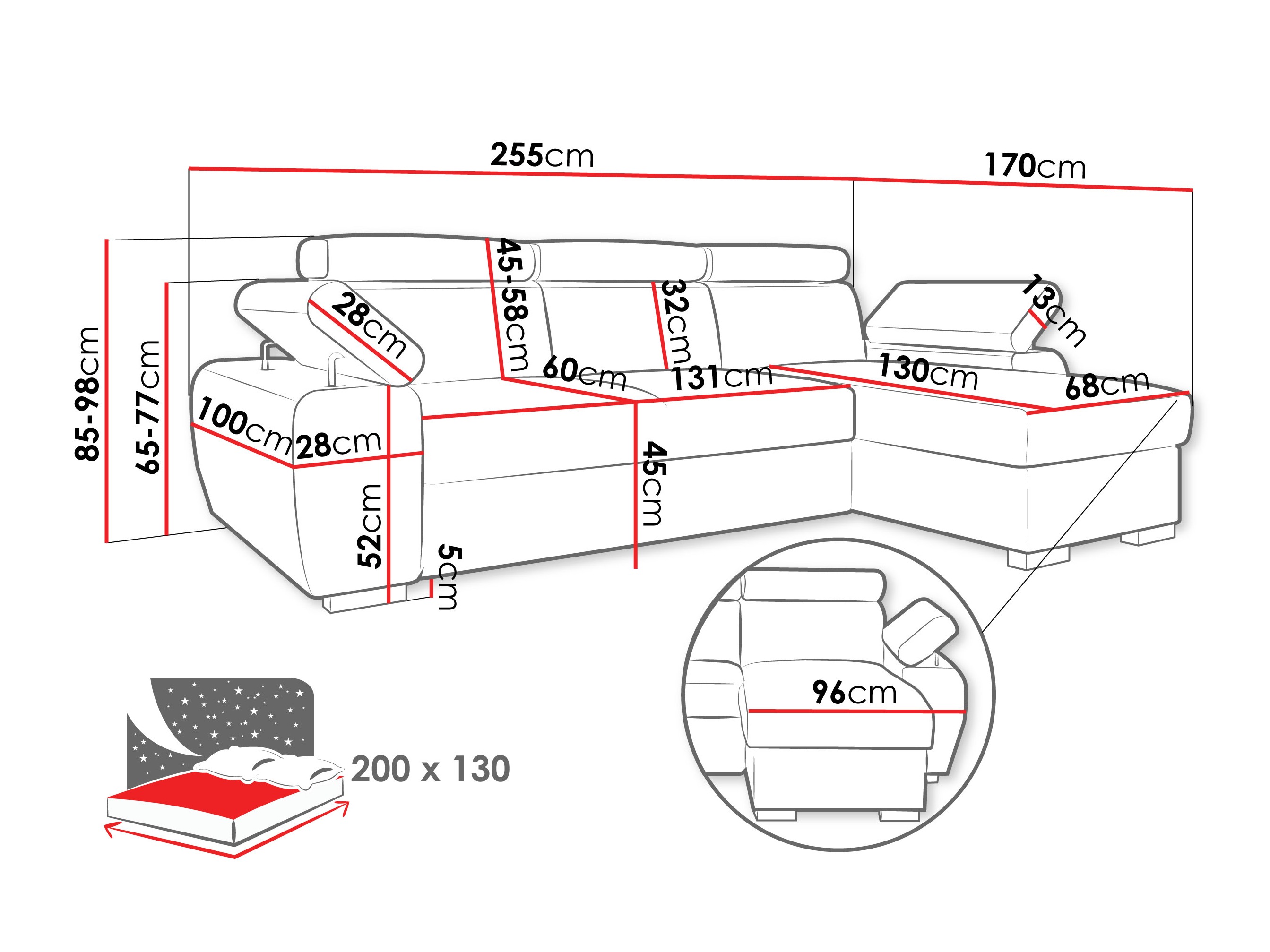 Corner sofa Columbus 252 (Lumo 40)