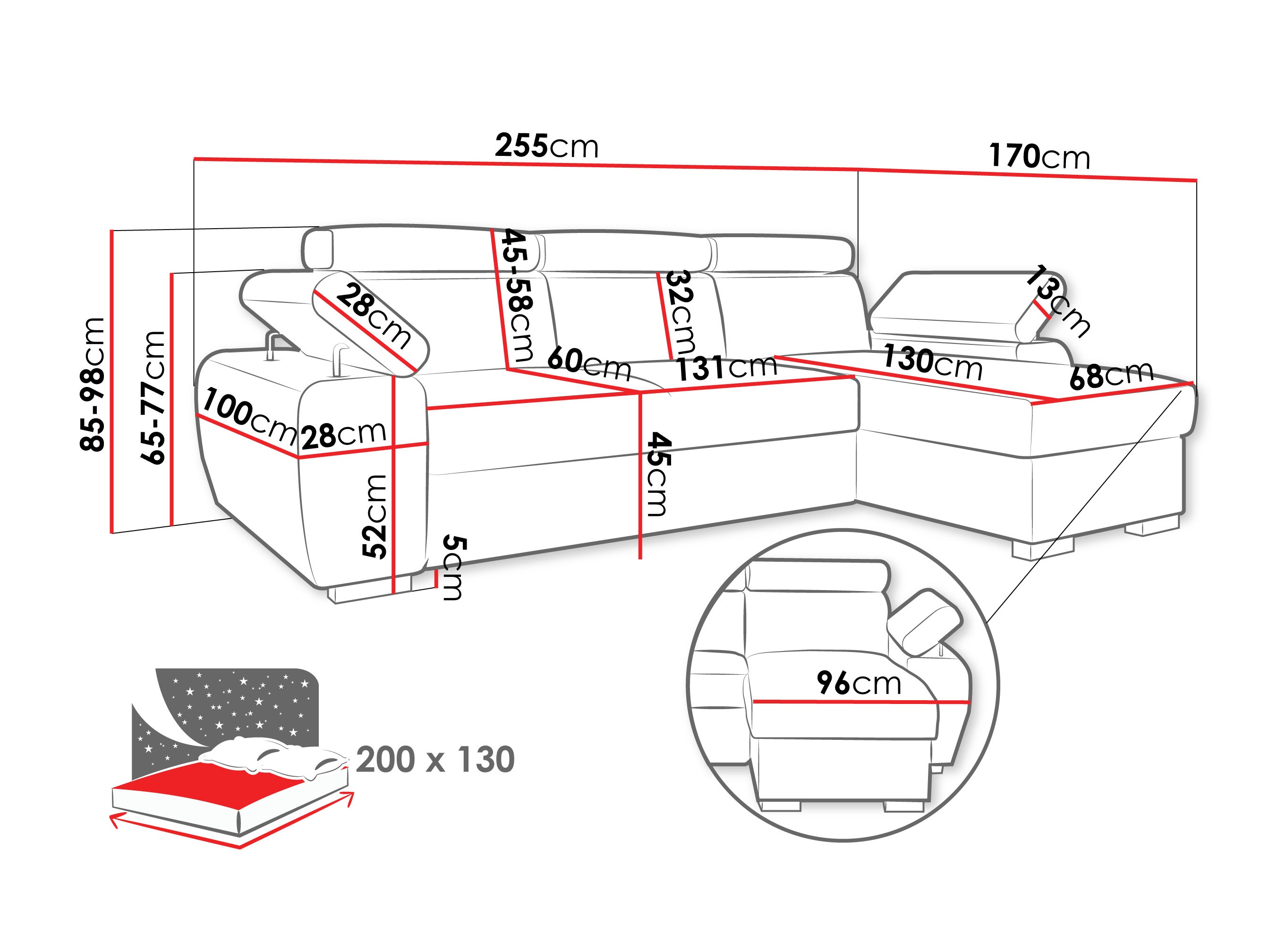Γωνιακός Καναπές Columbus 252 (Lumo 65)