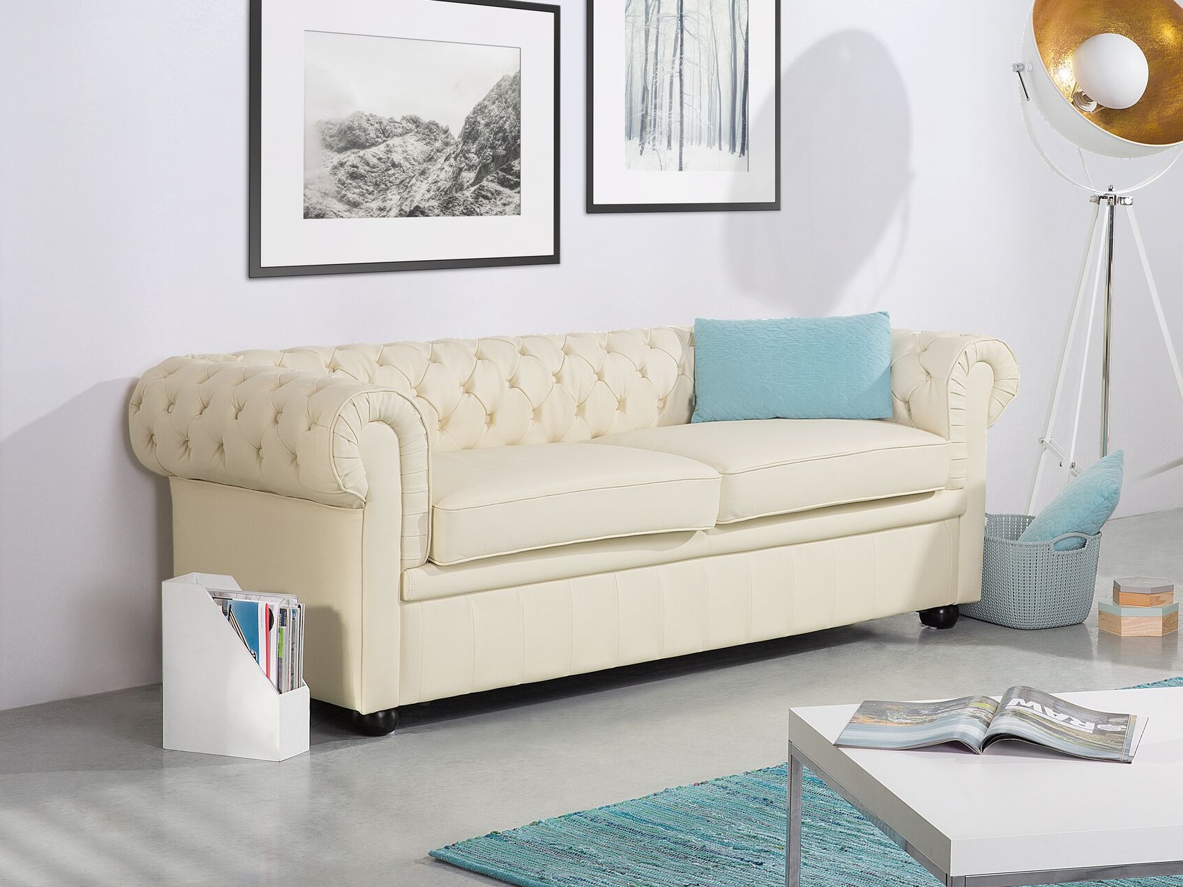 Καναπές Αγγλικού στυλ Berwyn 832 (Κρεμ)