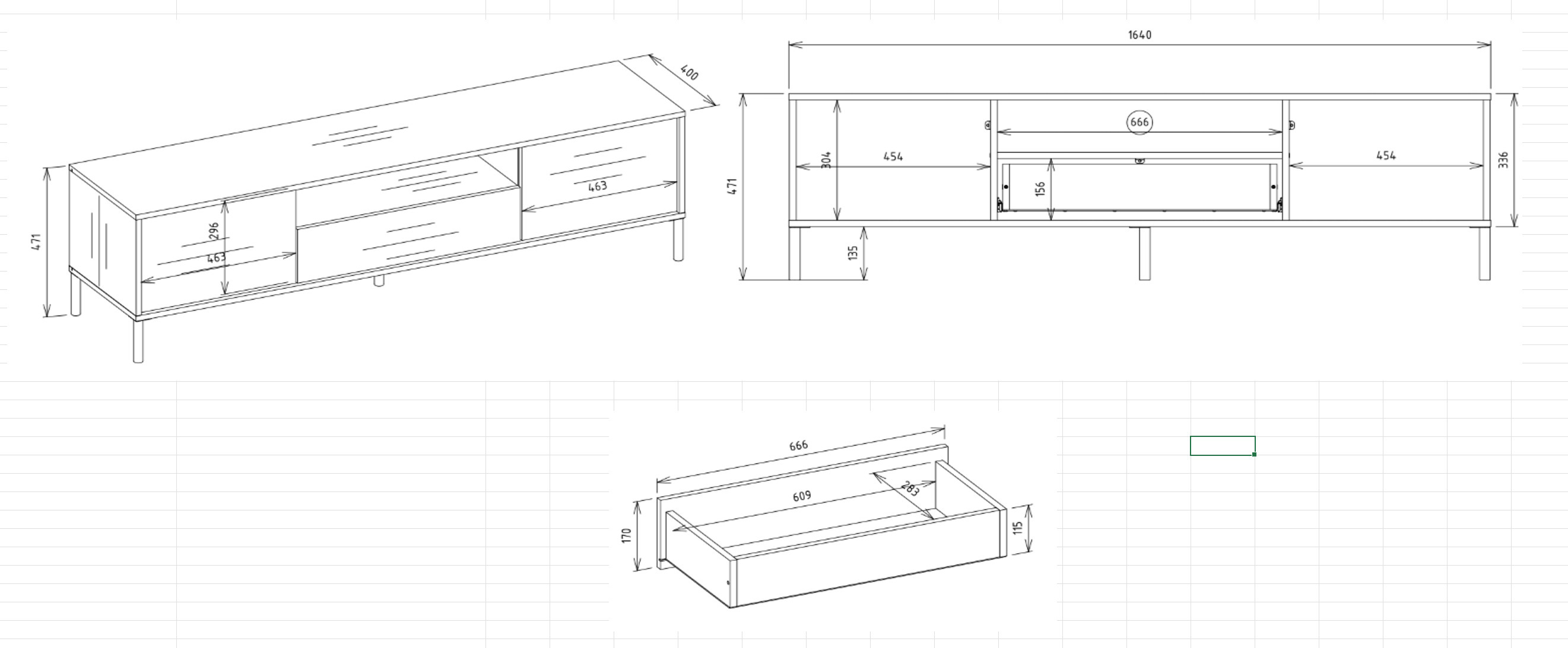 Έπιπλο τηλεόρασης Orlsone 100 (Κασμίρι)