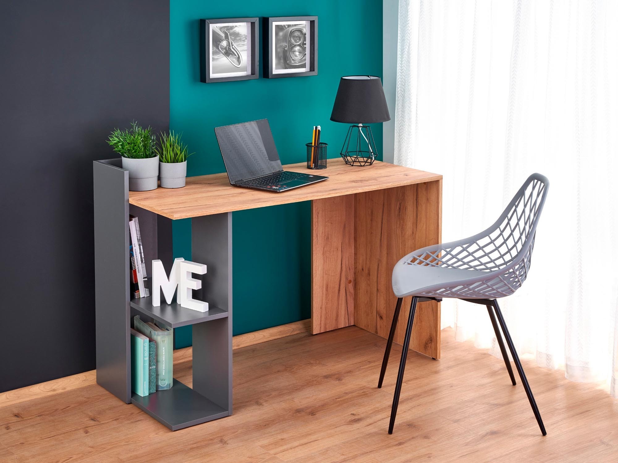 Γραφείο Houston 825 (Δρυς + Ανθρακί)