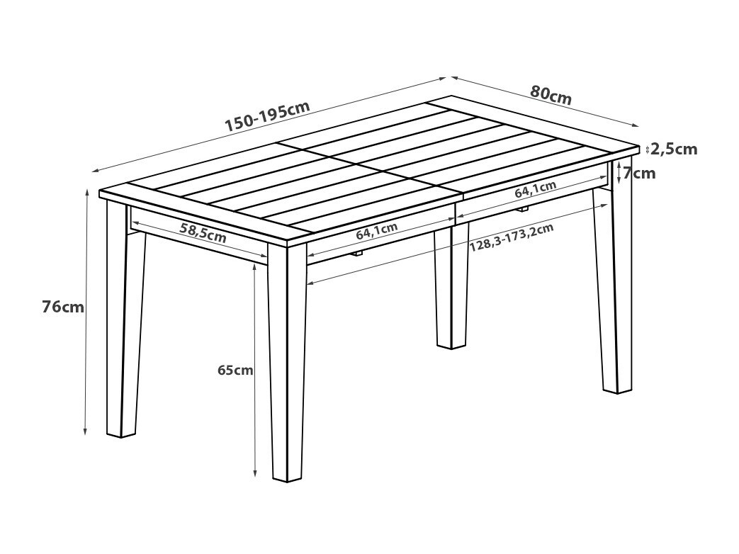 Τραπέζι Denton 947 (Σκούρο καφέ)