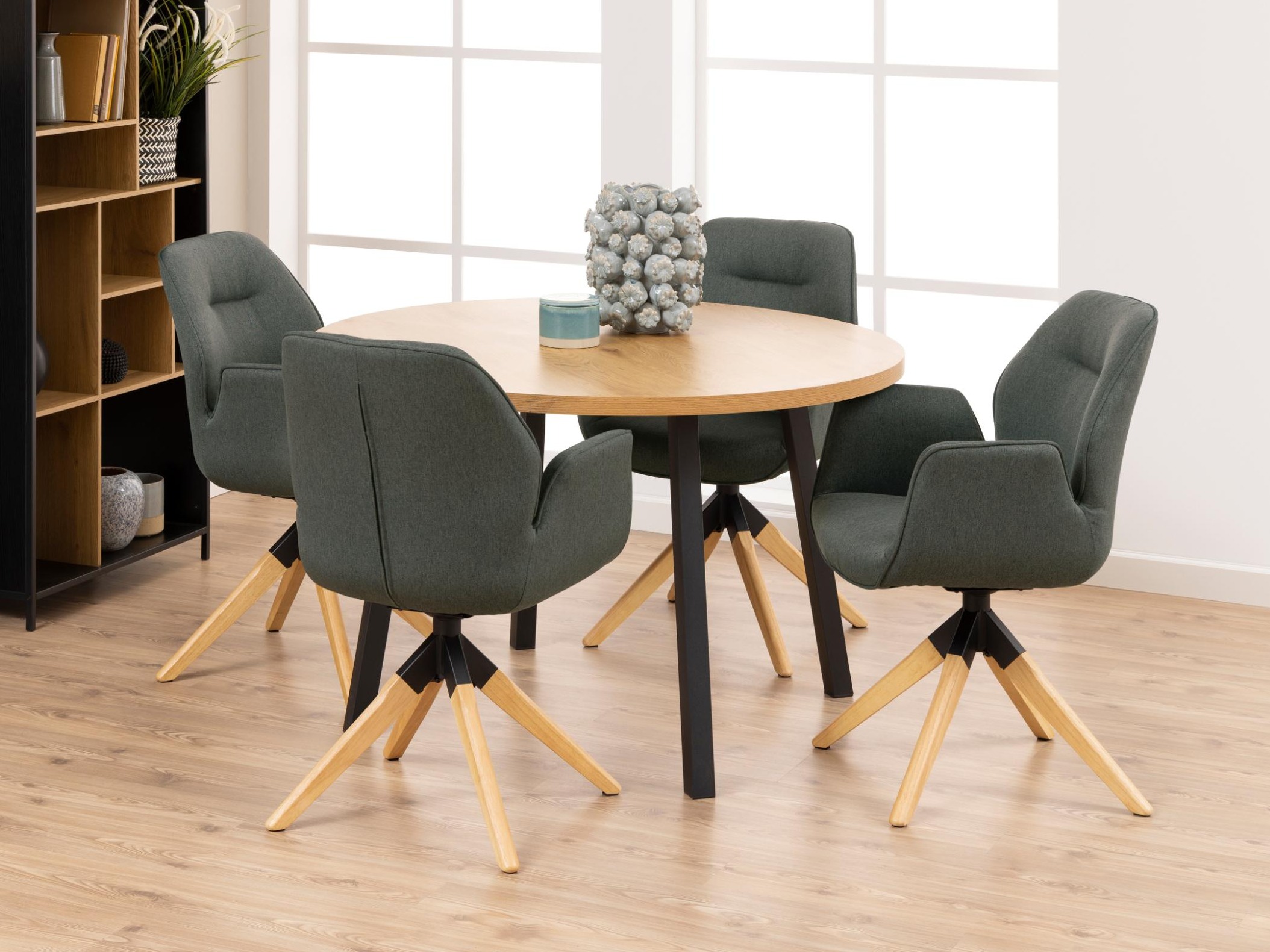 Καρέκλα Norsica 391 (Σκούρο γκρι + Ανοιχτό χρώμα ξύλου)