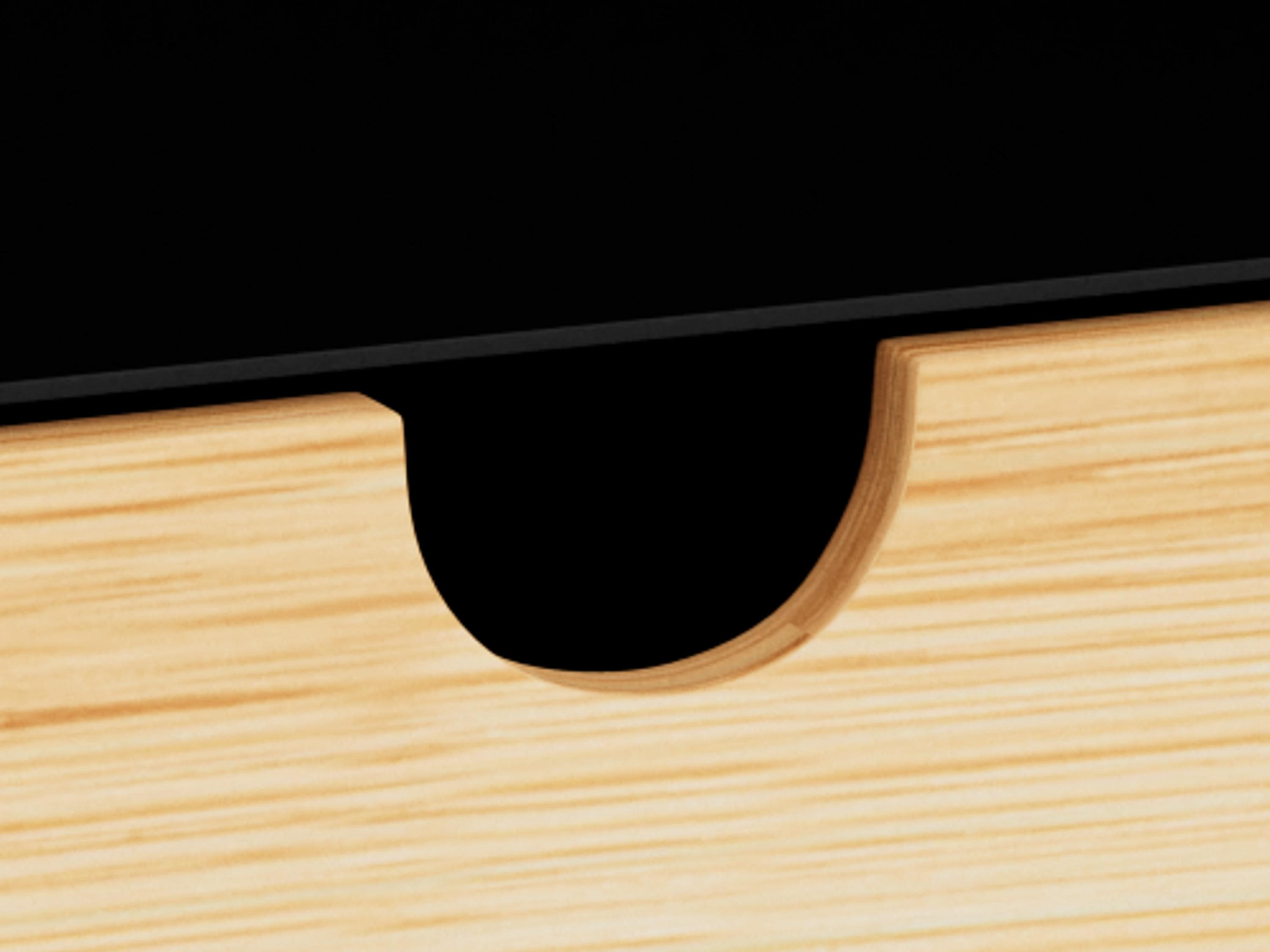 Κομοδίνο Norsica 375 (Μαύρο + Ανοιχτό χρώμα ξύλου)