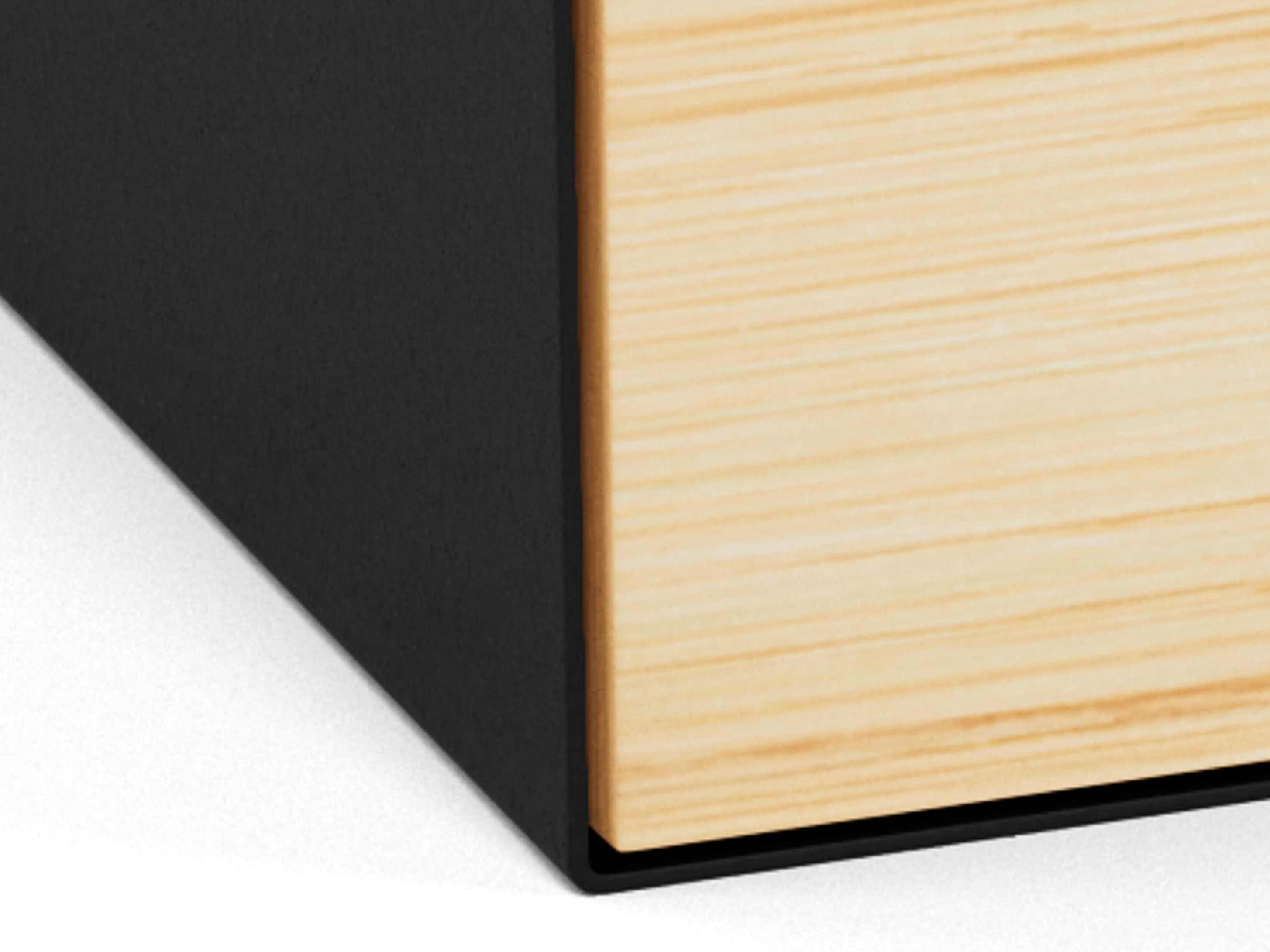 Κομοδίνο Norsica 375 (Μαύρο + Ανοιχτό χρώμα ξύλου)