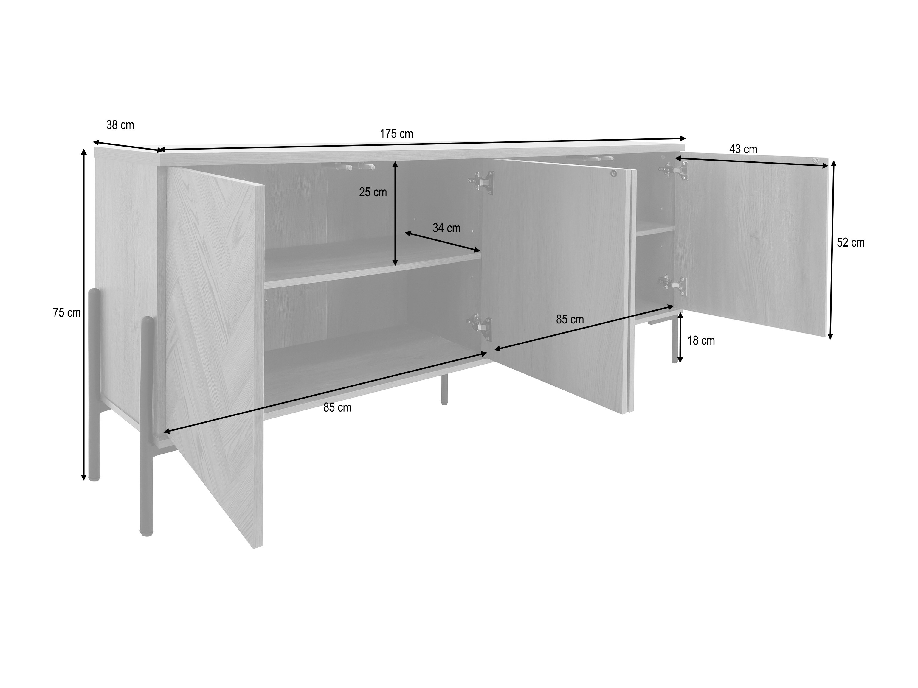 Μπουφέ Denton 1523 (Δρυς)