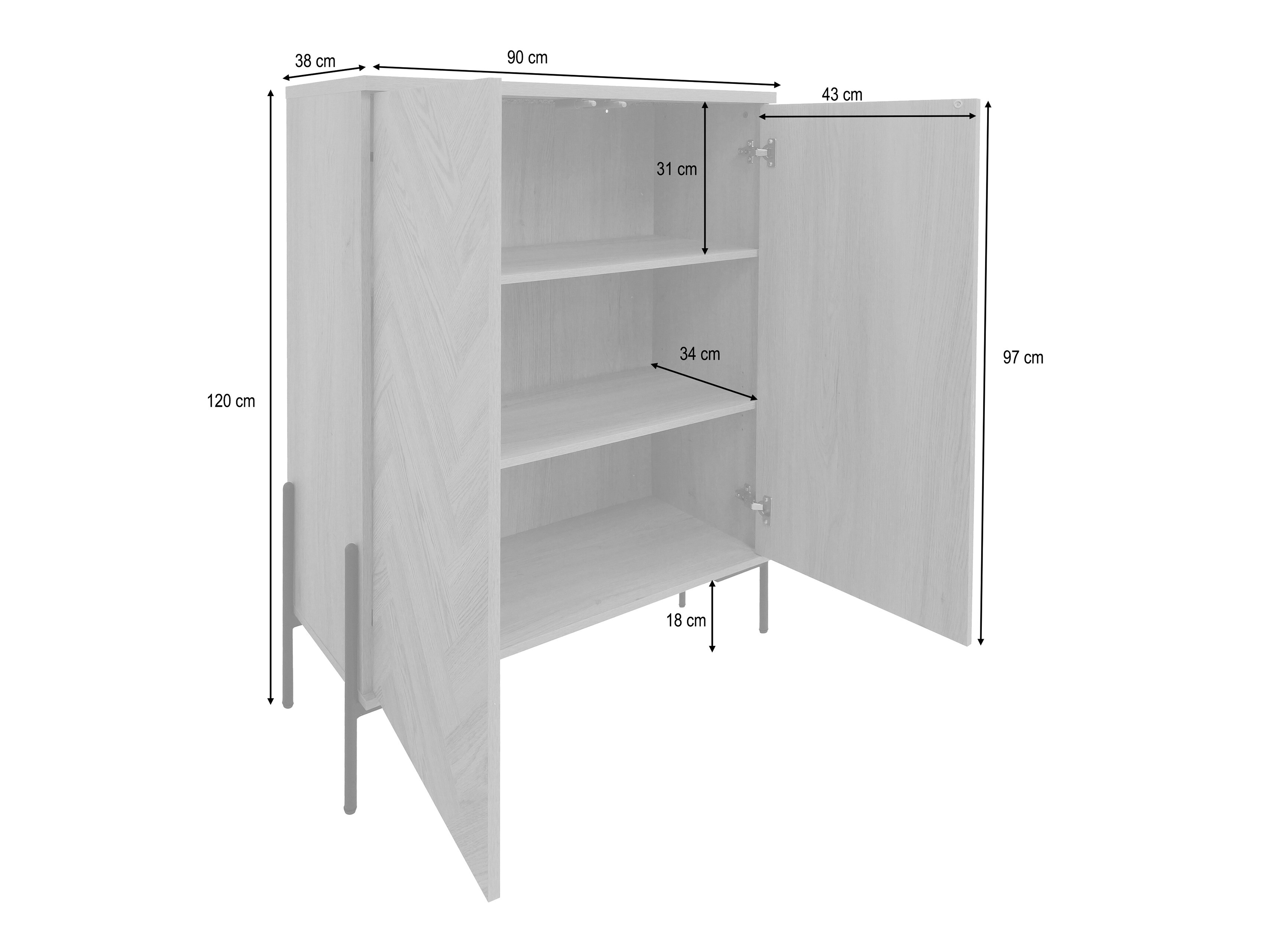 Μπουφέ Denton 1524 (Δρυς)