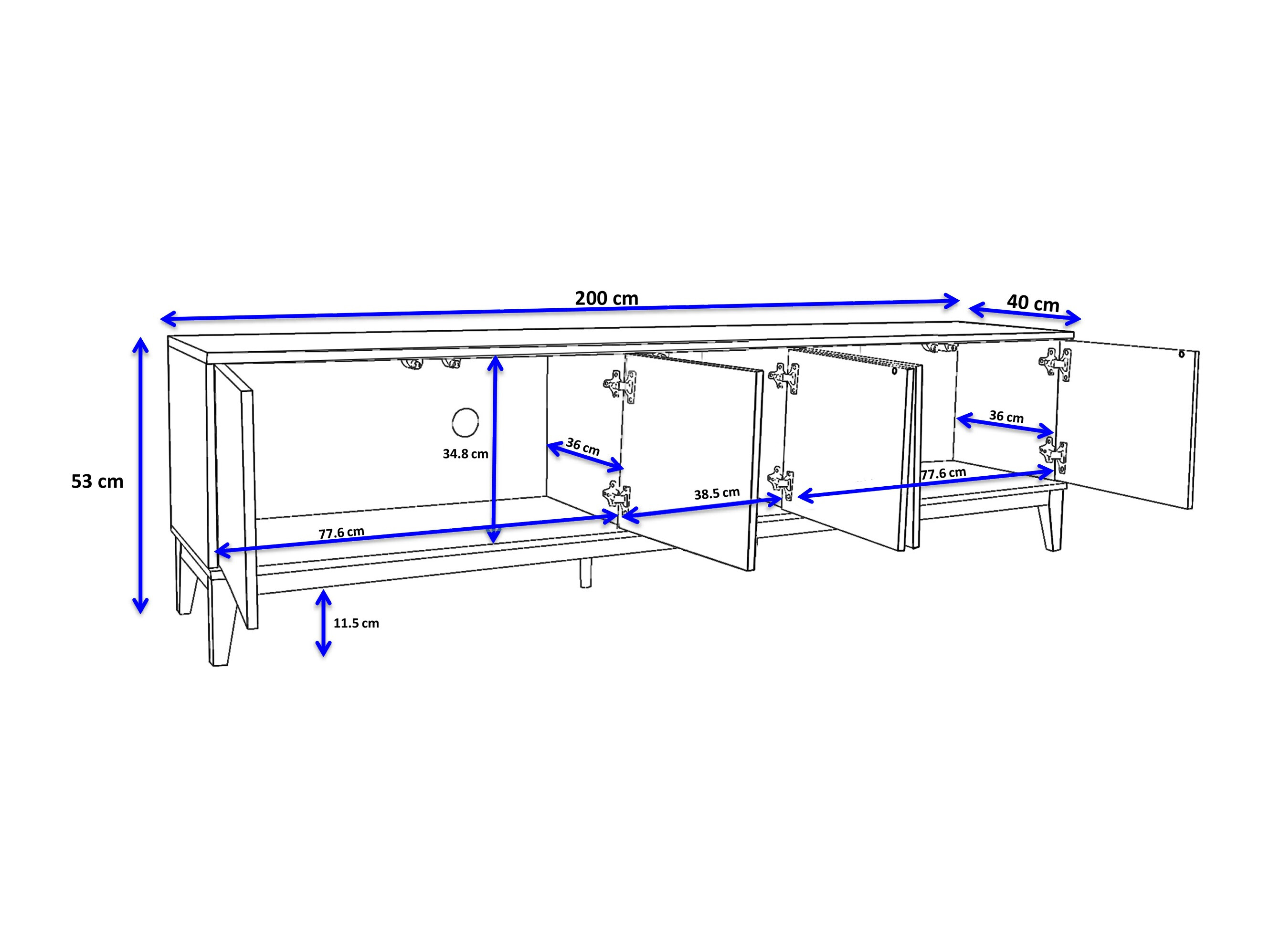 Έπιπλο τηλεόρασης Felmelo 100 (Άσπρο + Δρυς wotan)