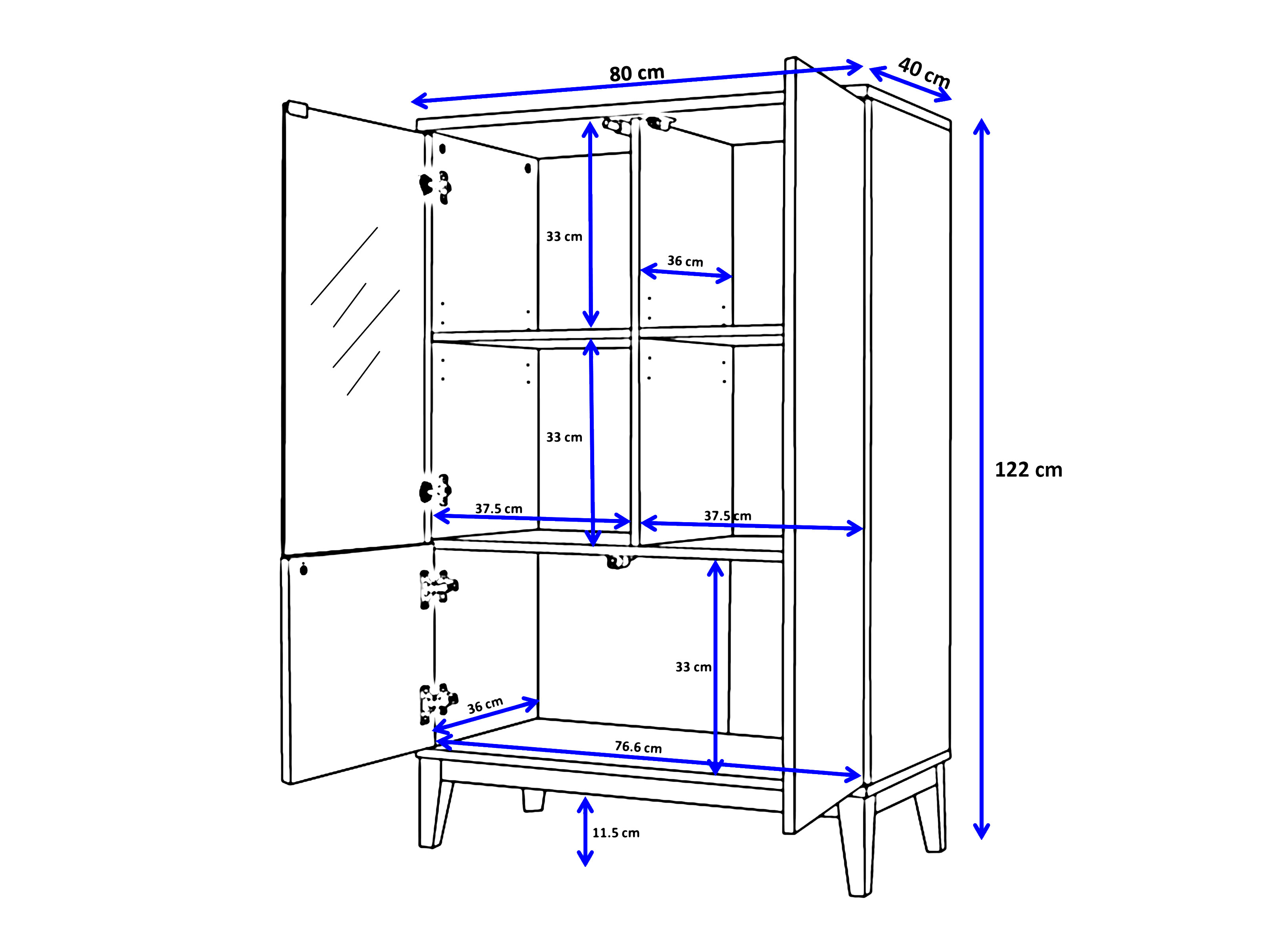 Μπουφέ Felmelo 102 (Άσπρο + Δρυς wotan)