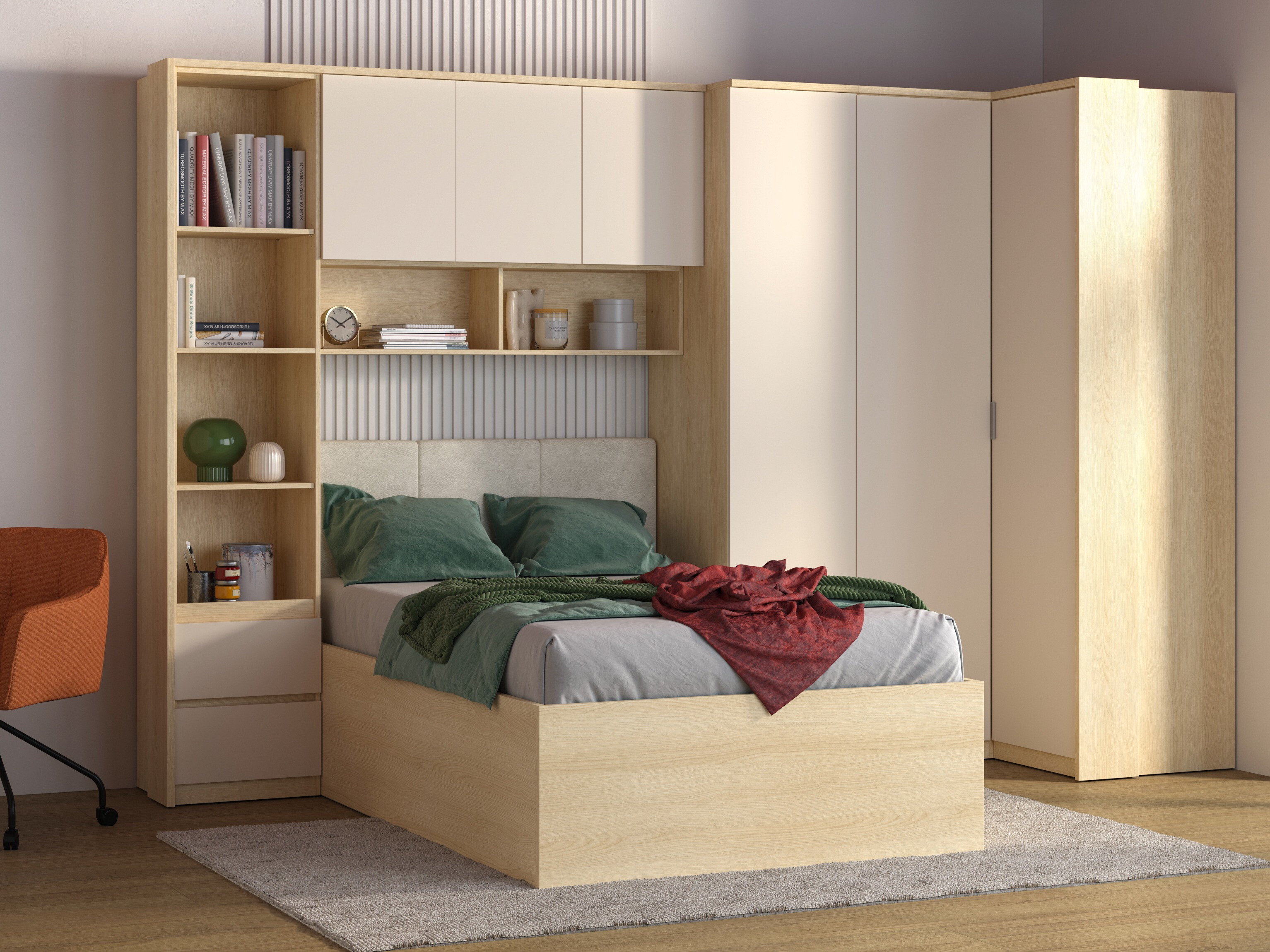 Ντουλάπι τοίχου Nolcala 104 (Δρυς + Μπεζ)