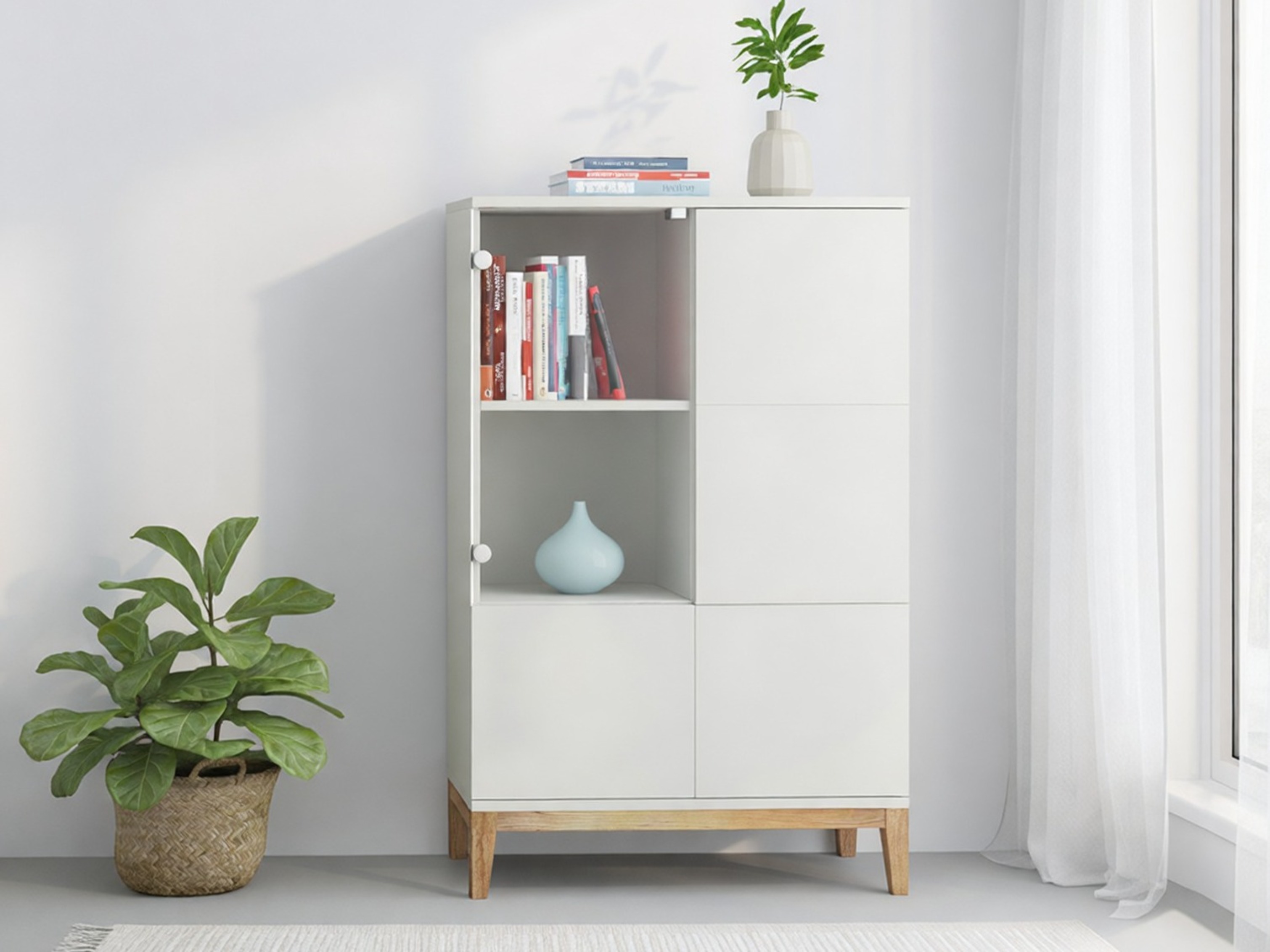 Sideboard Felmelo 102 (White + Wotan Oak)
