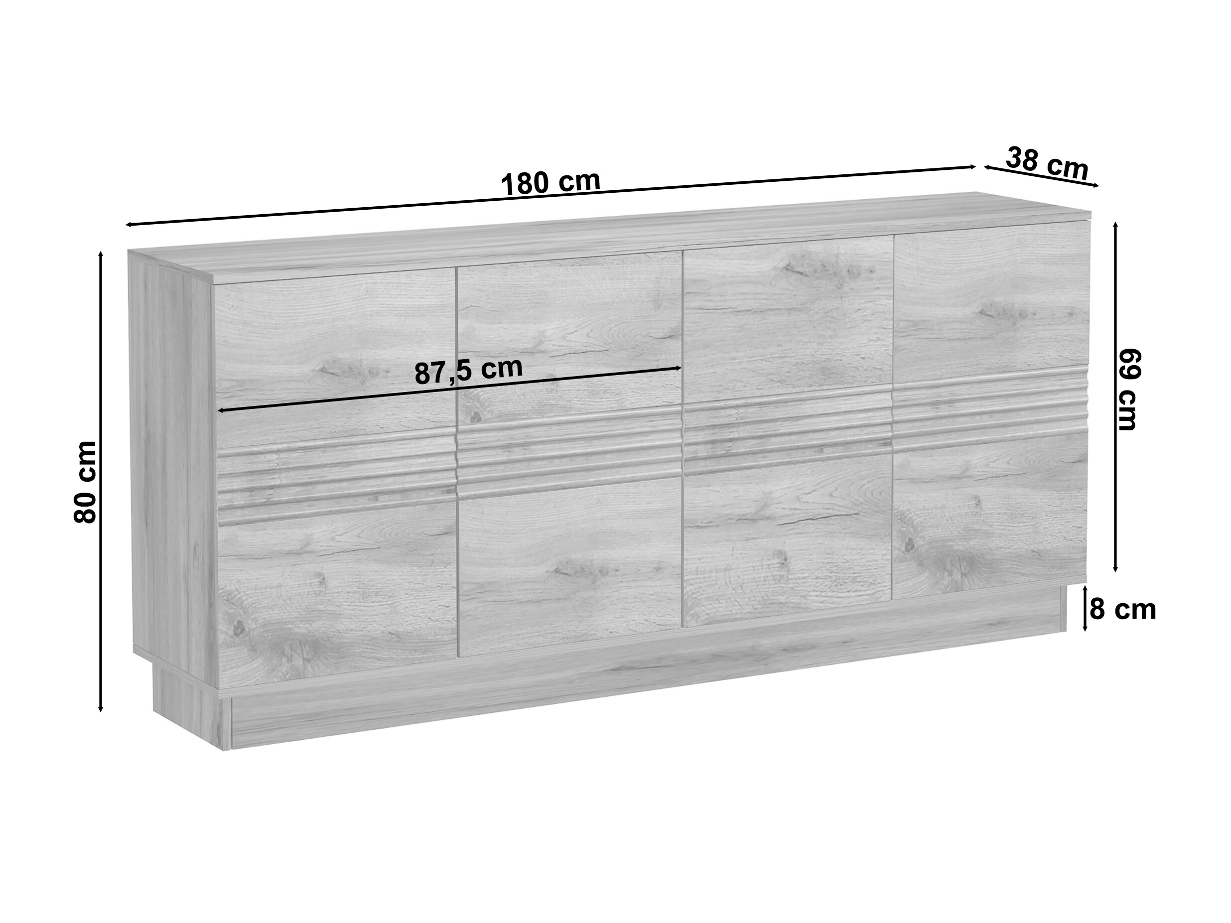 Μπουφέ Denton 1527 (Άσπρο)
