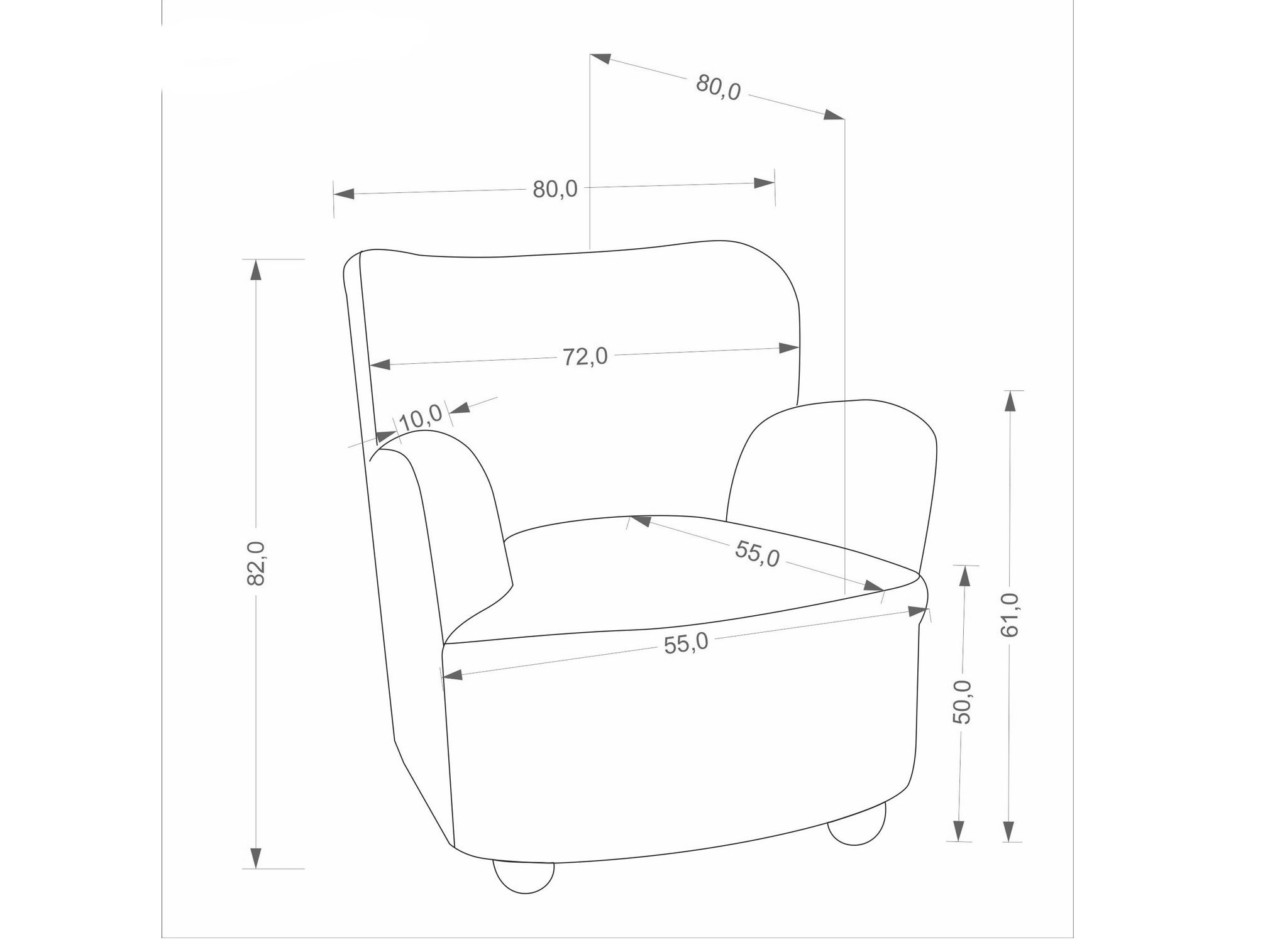 Πολυθρόνα Houston 2097 (Ανοιχτό καφέ)