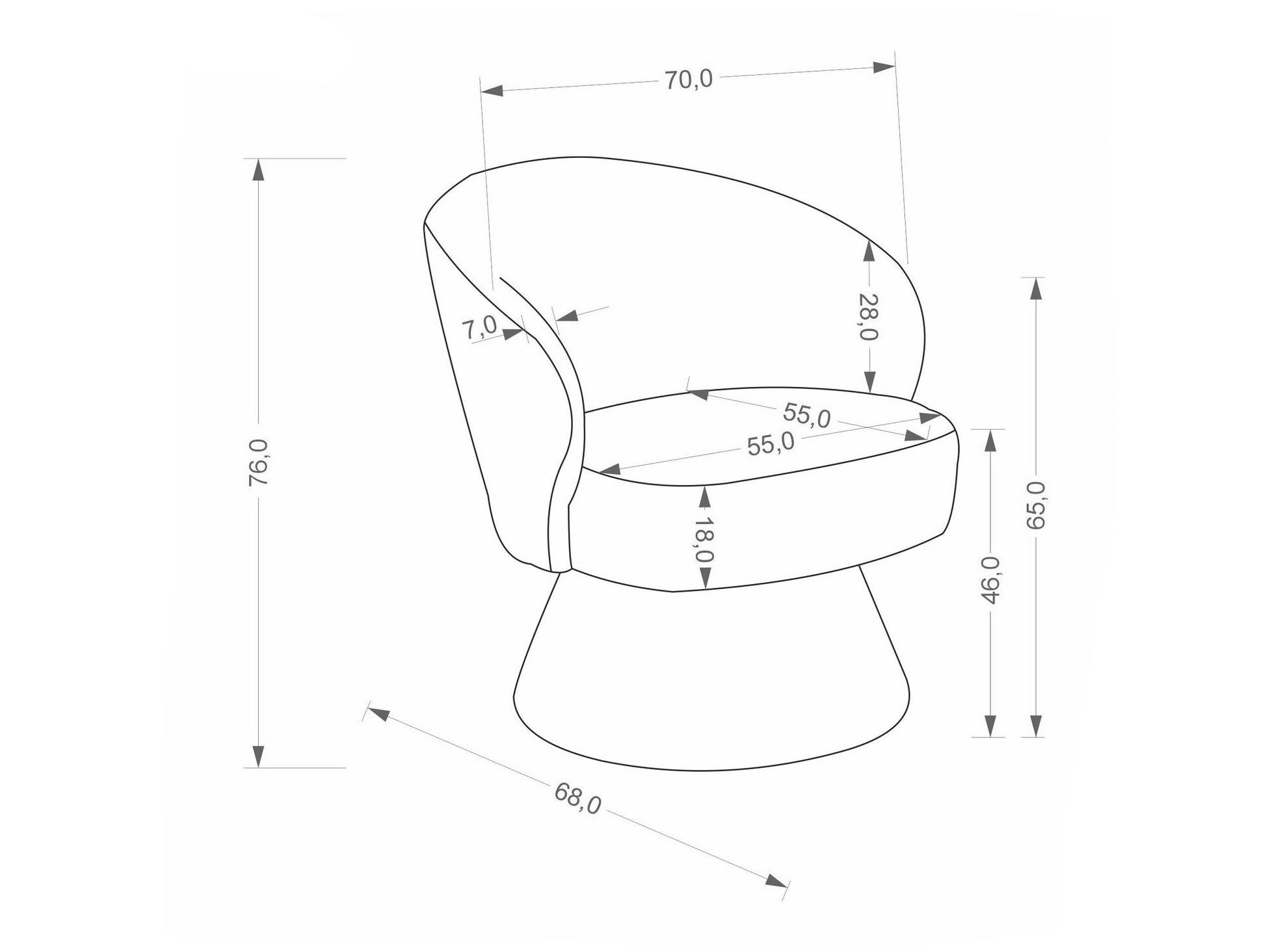 Πολυθρόνα Houston 2102 (Γκρι)