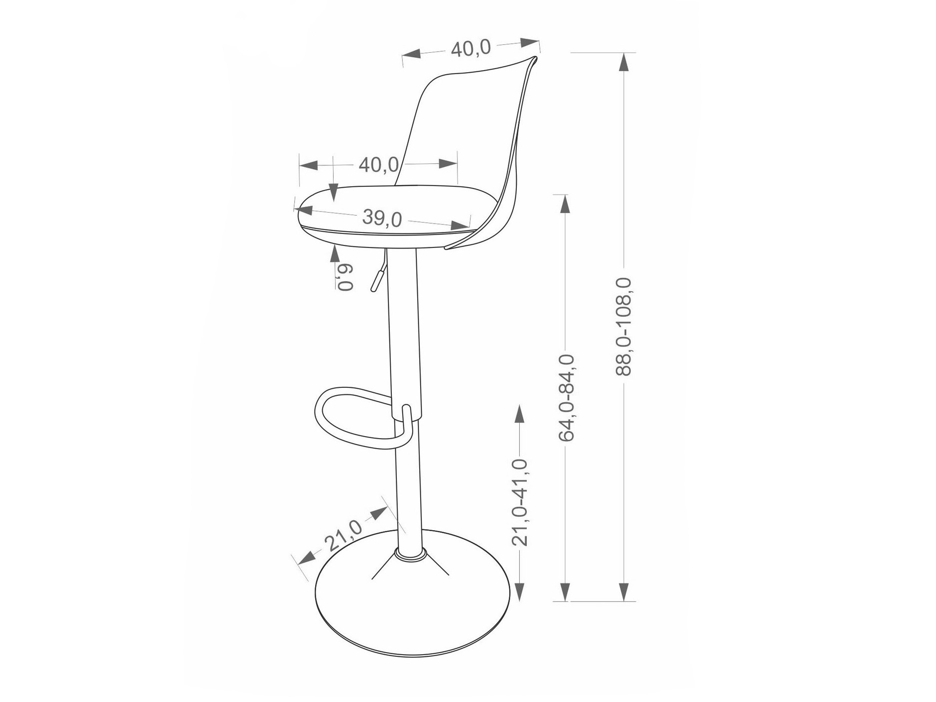 Σκαμπό μπαρ Houston 2104 (Γκρι + Ανοιχτό καφέ)