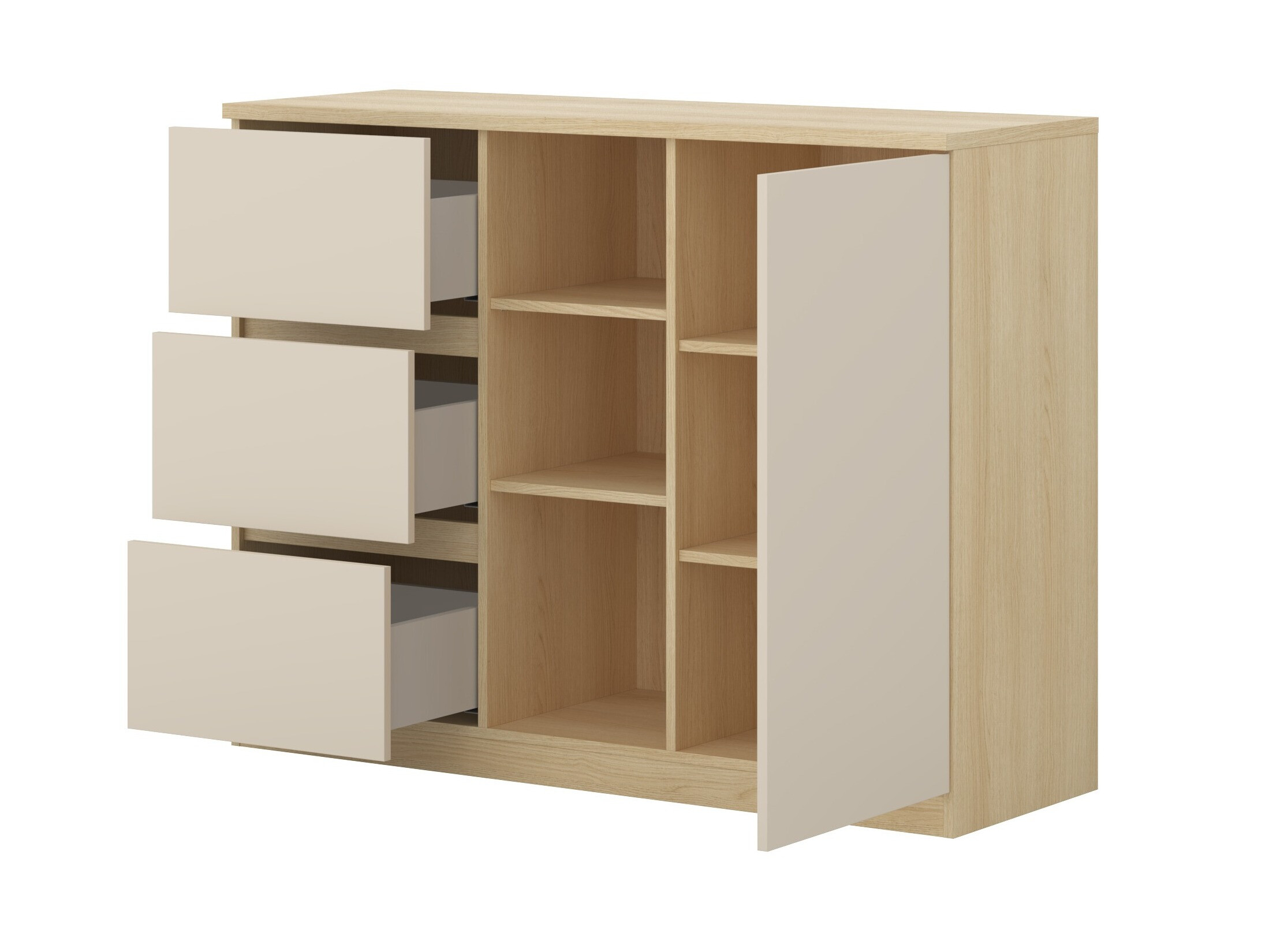 Συρταριέρα Nolcala 109 (Δρυς + Μπεζ)