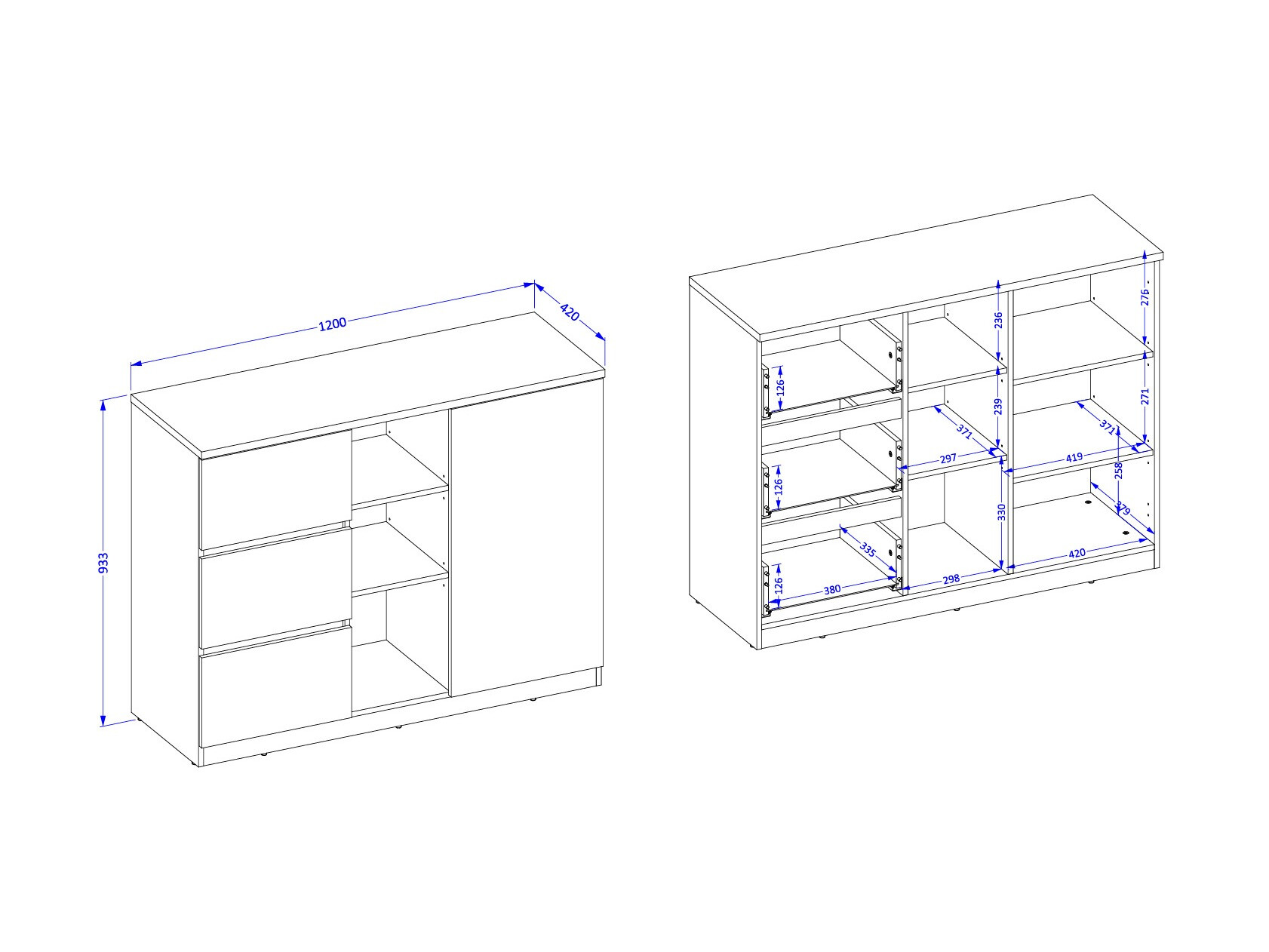 Συρταριέρα Nolcala 109 (Δρυς + Μπεζ)