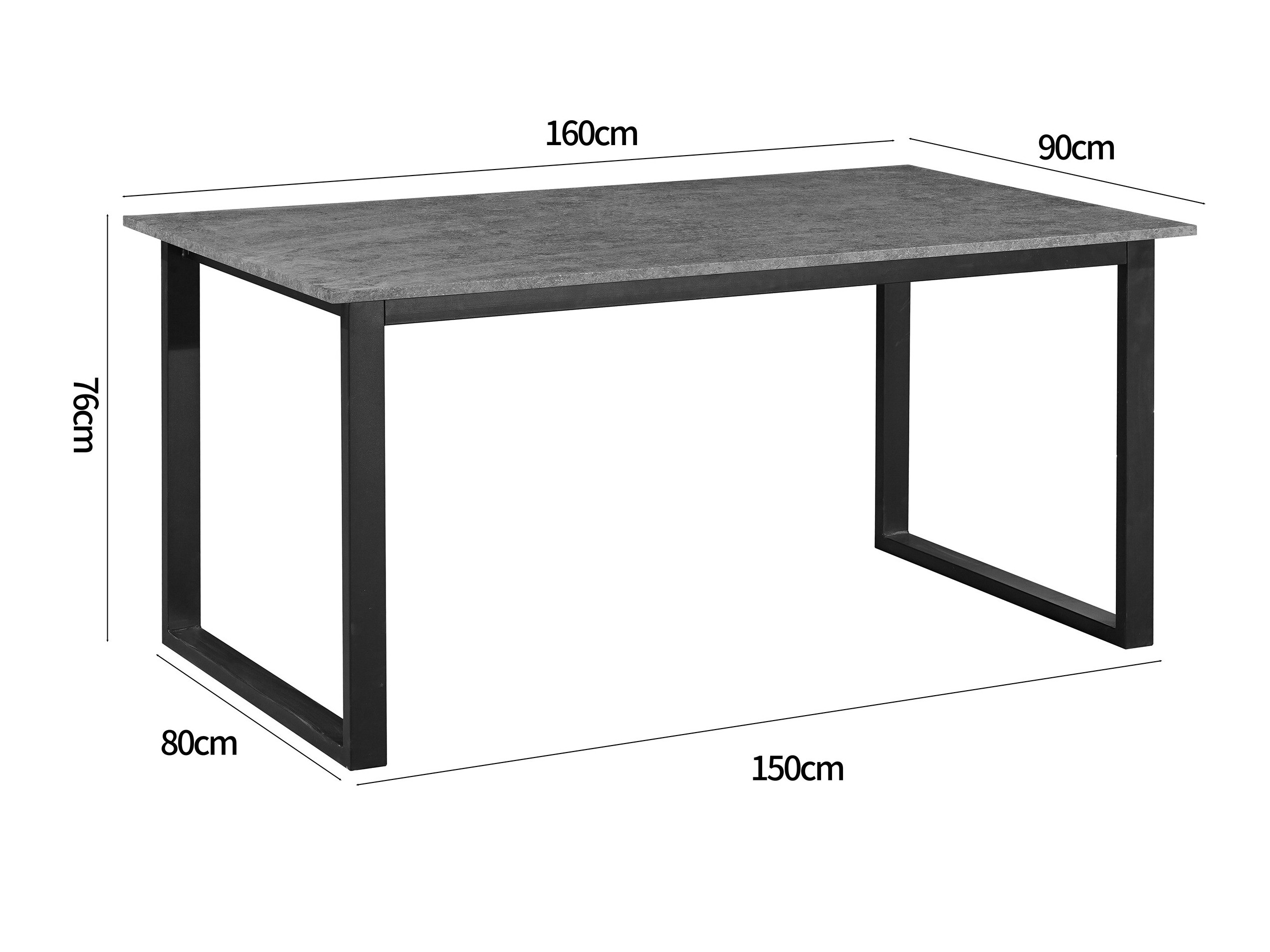 Table Denton 1538 (Black + Concrete)