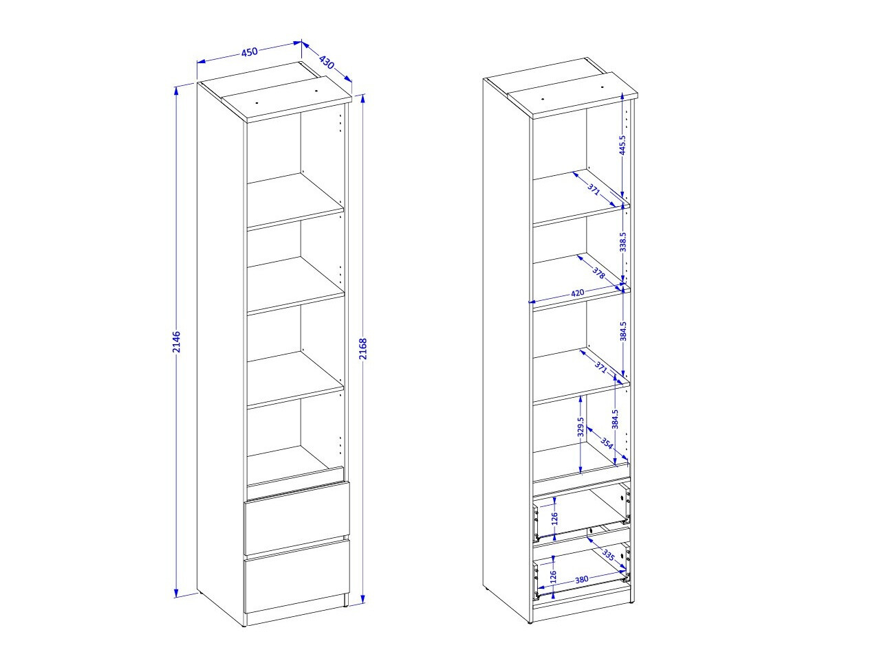 Βιβλιοθήκη Nolcala 111 (Δρυς + Μπεζ)