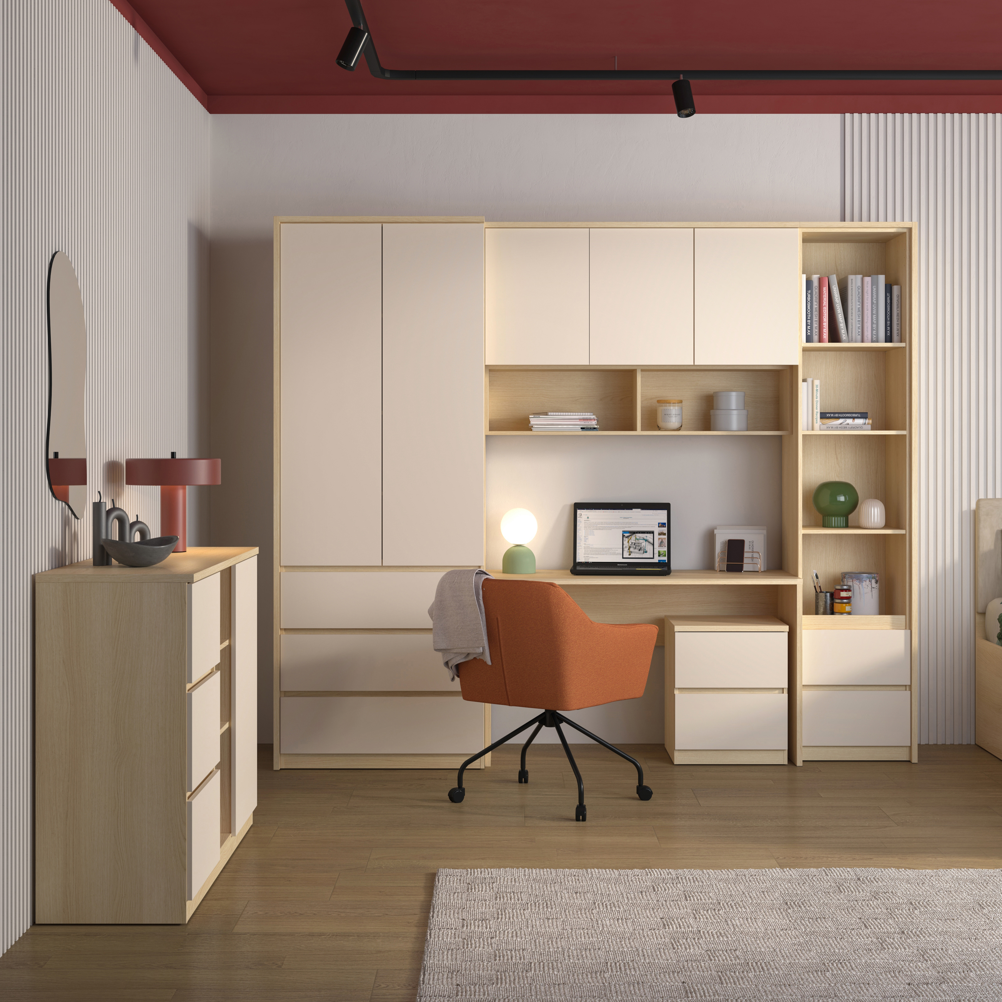 Βιβλιοθήκη Nolcala 111 (Δρυς + Μπεζ)