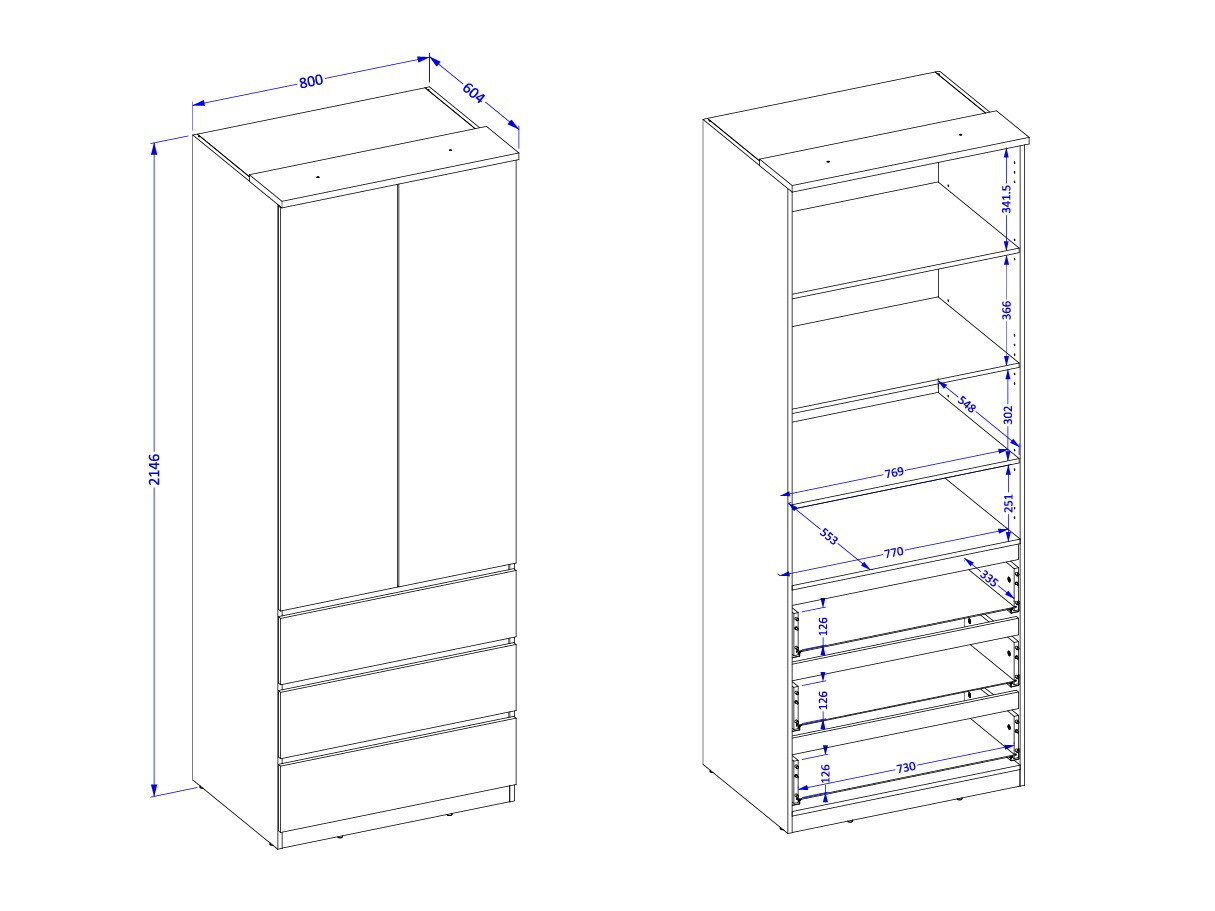 Ντουλάπα Nolcala 110 (Δρυς + Μπεζ)