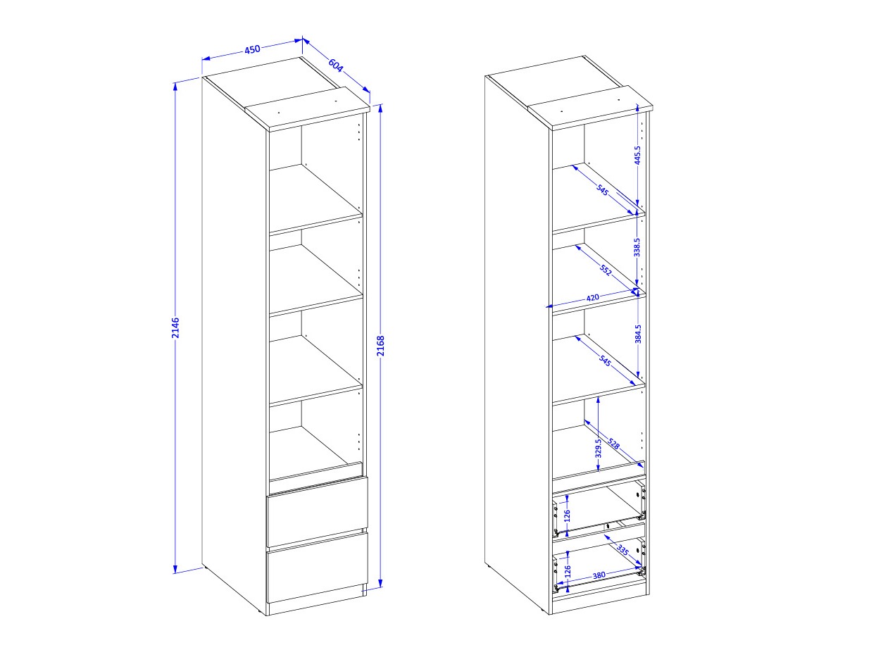 Bookcase Nolcala 117 (Oak + Beige)