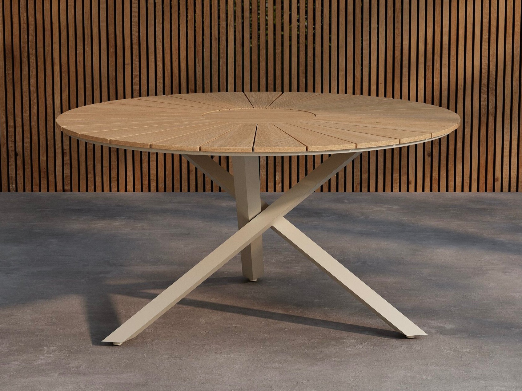 Τραπέζι εξωτερικού χώρου Dallas 5223 (Μπεζ + Ξύλο Teak)