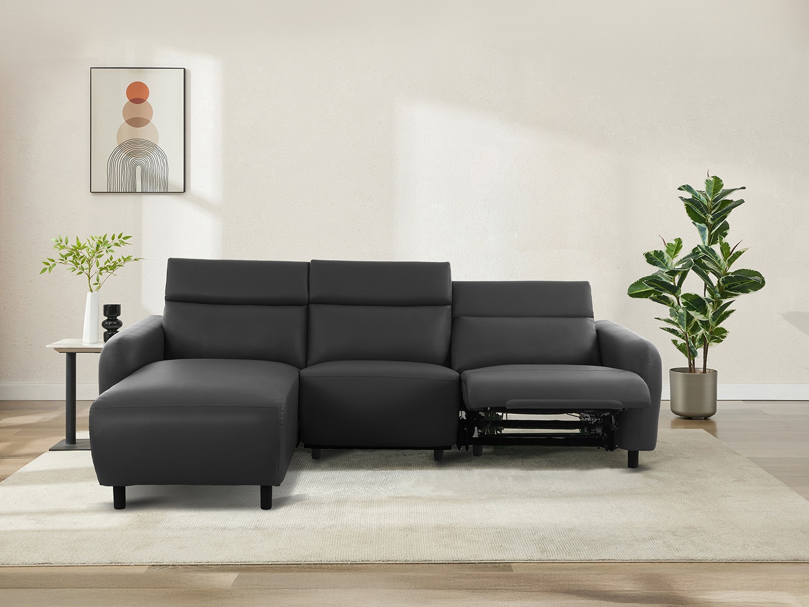 Corner sofa recliner Denton 1509 (Dark grey)