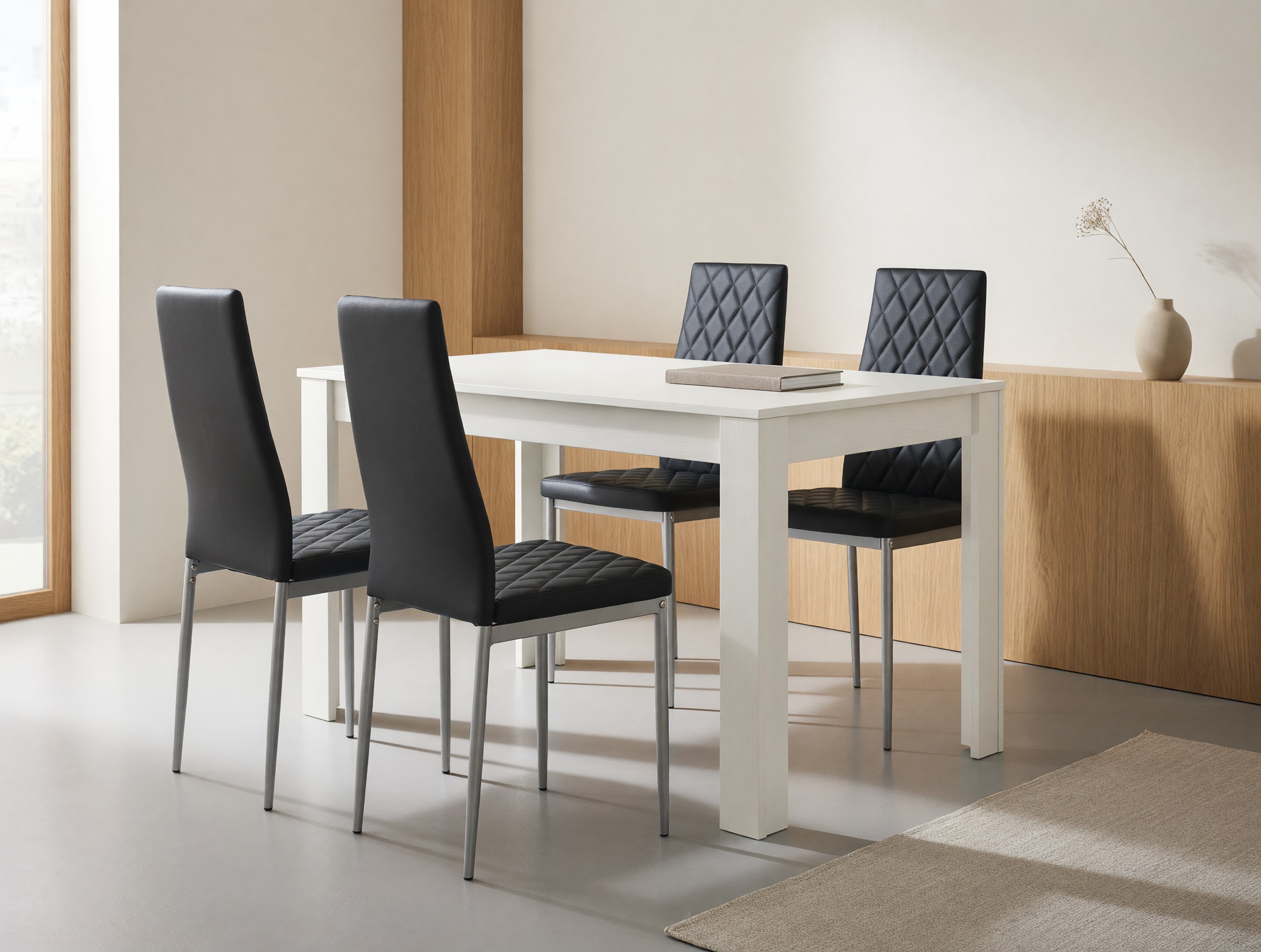 Σετ τραπεζαρίας Denton 445 (Μαύρο)