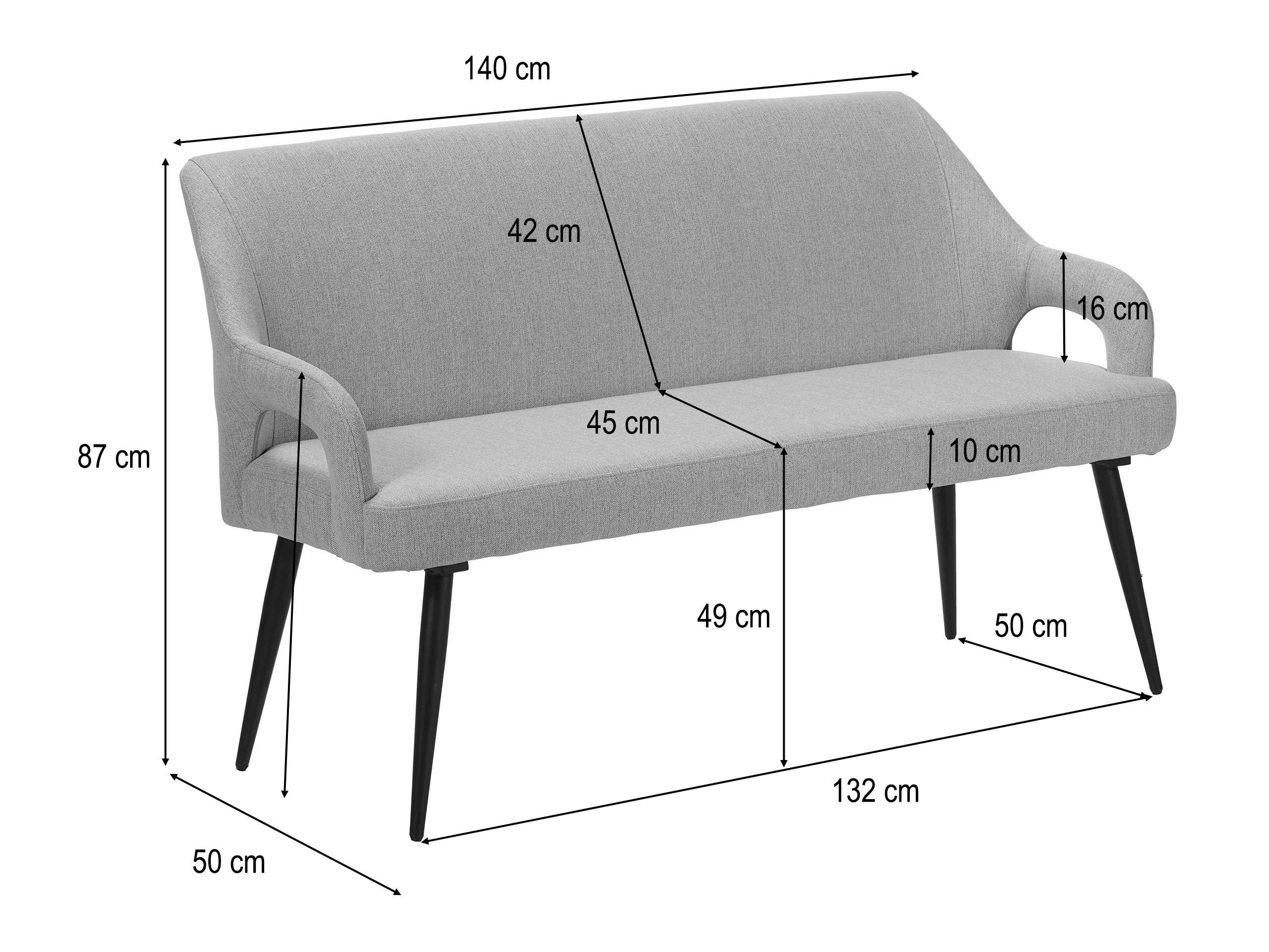 Upholstered bench Denton 1556