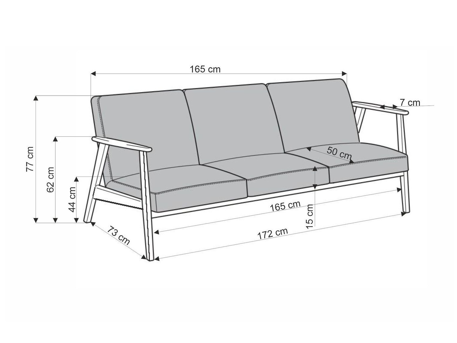 Καναπές Houston 2117 (Μπεζ + Καρυδί)