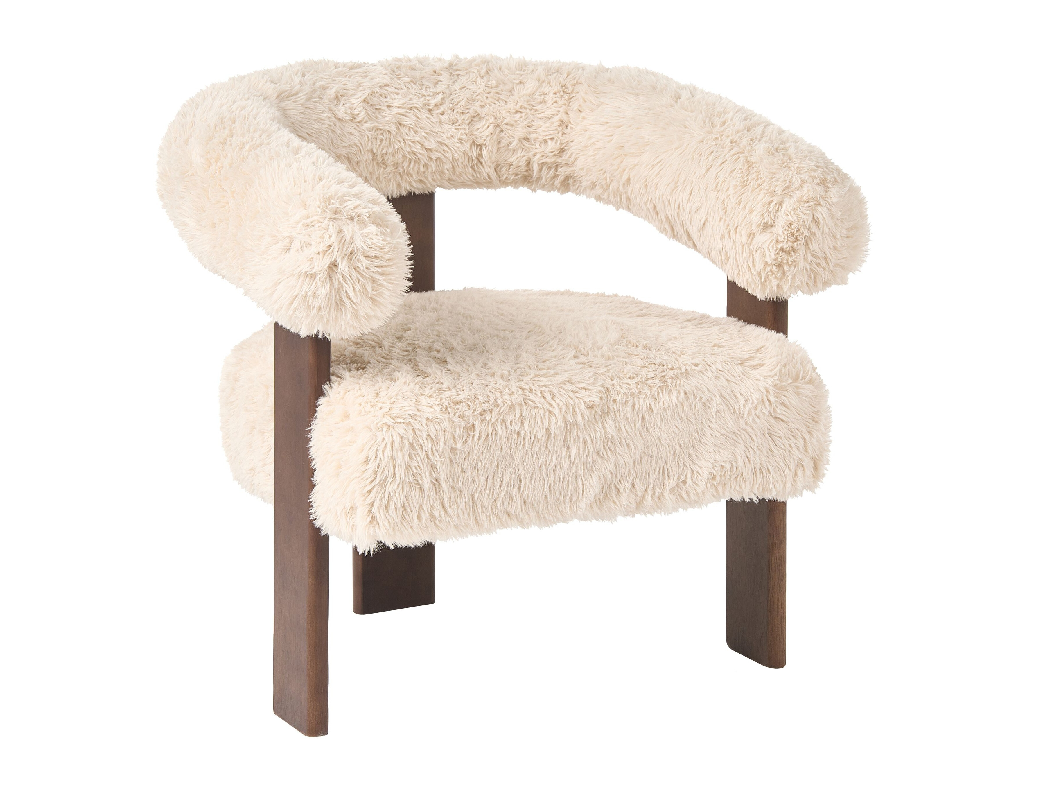 Πολυθρόνα Berwyn 3264 (Άσπρο + Σκούρο καφέ)