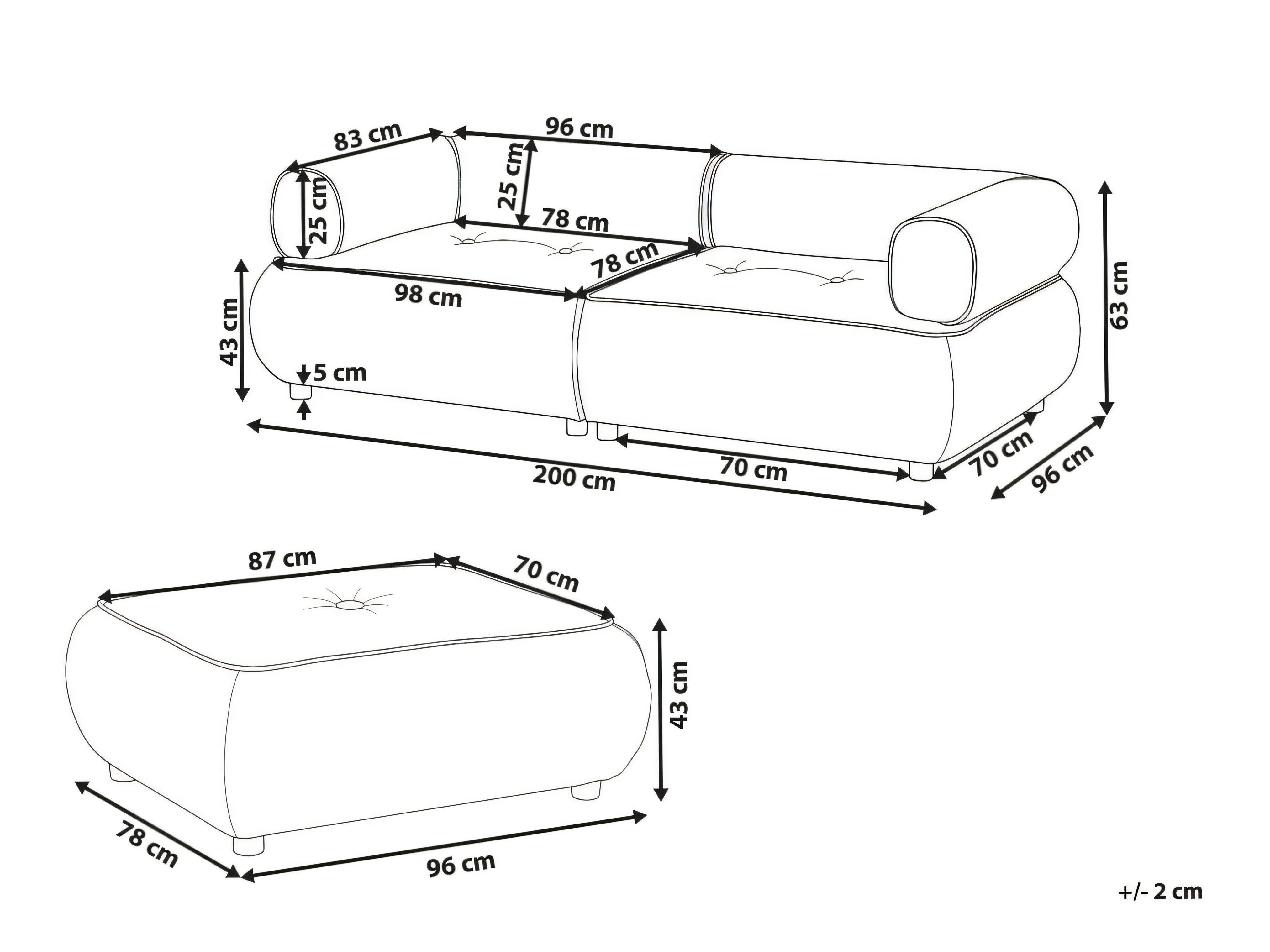 Σετ ταπετσαρισμένων επίπλων Berwyn 3266 (Σκούρο καφέ)