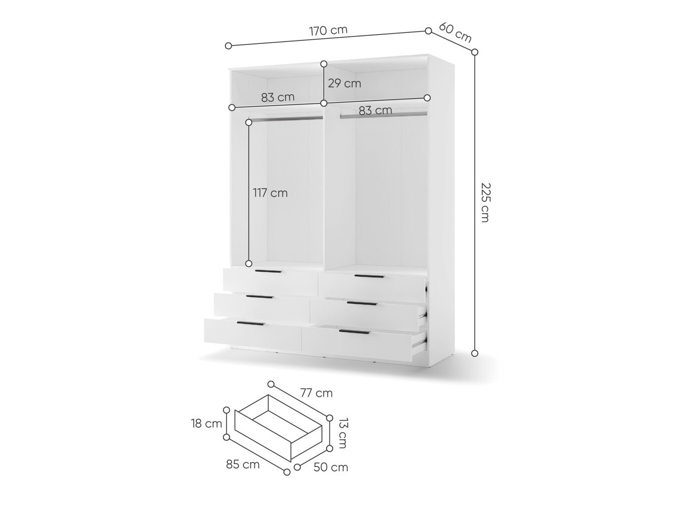 Wardrobe Fresno 182 (White)