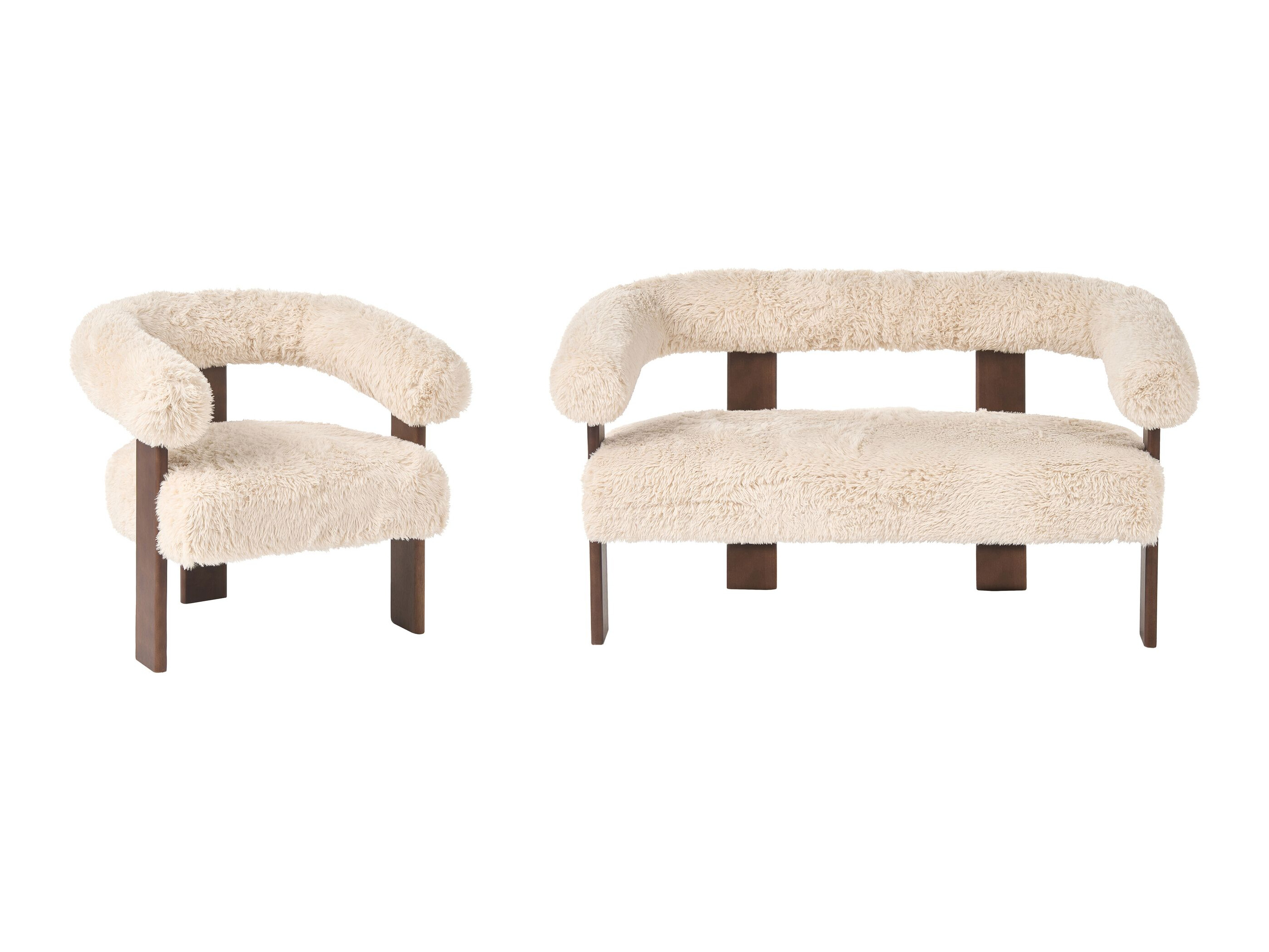 Σετ ταπετσαρισμένων επίπλων Berwyn 3269 (Άσπρο + Σκούρο καφέ)