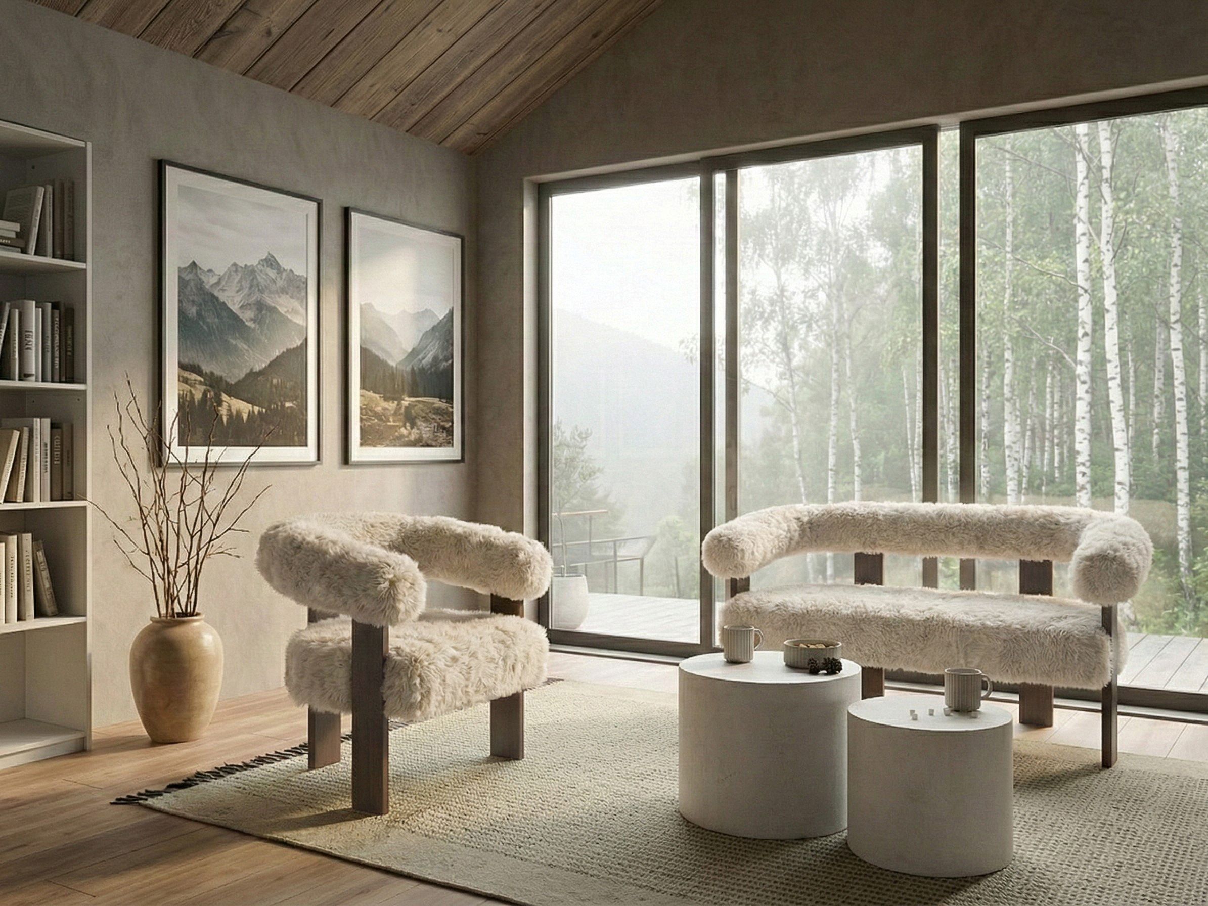 Ταμπουρέ Berwyn 3271 (Άσπρο + Σκούρο καφέ)