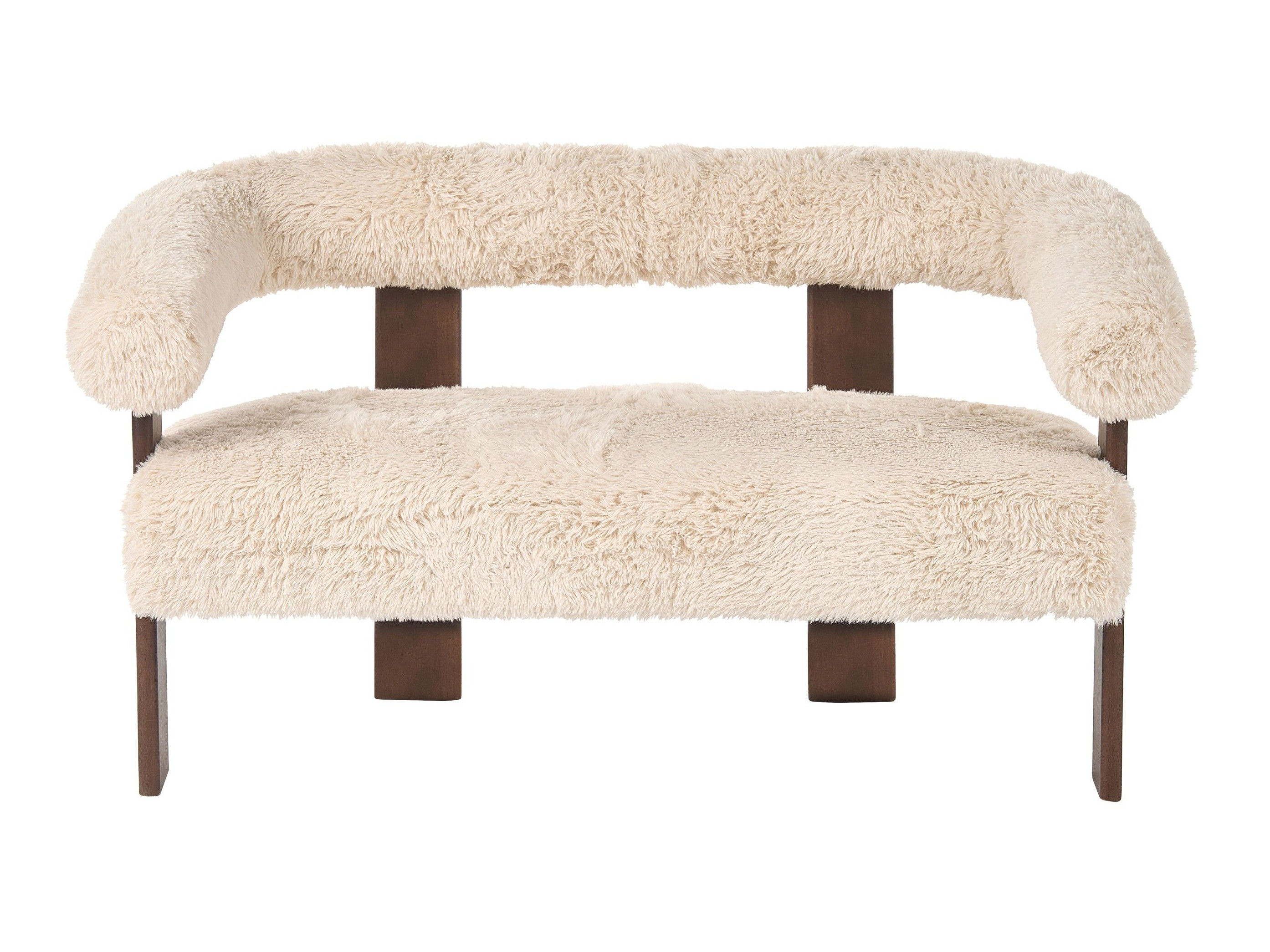 Upholstered bench Berwyn 3271 (White + Dark brown)